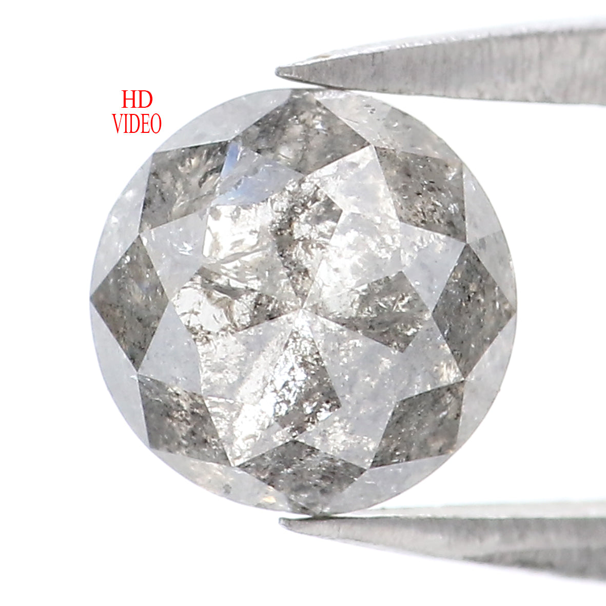 Natural Loose Rose Cut Salt And Pepper Diamond Grey Color 1.26 CT 4.00 MM Round offers Rose Cut Shape Diamond N1796