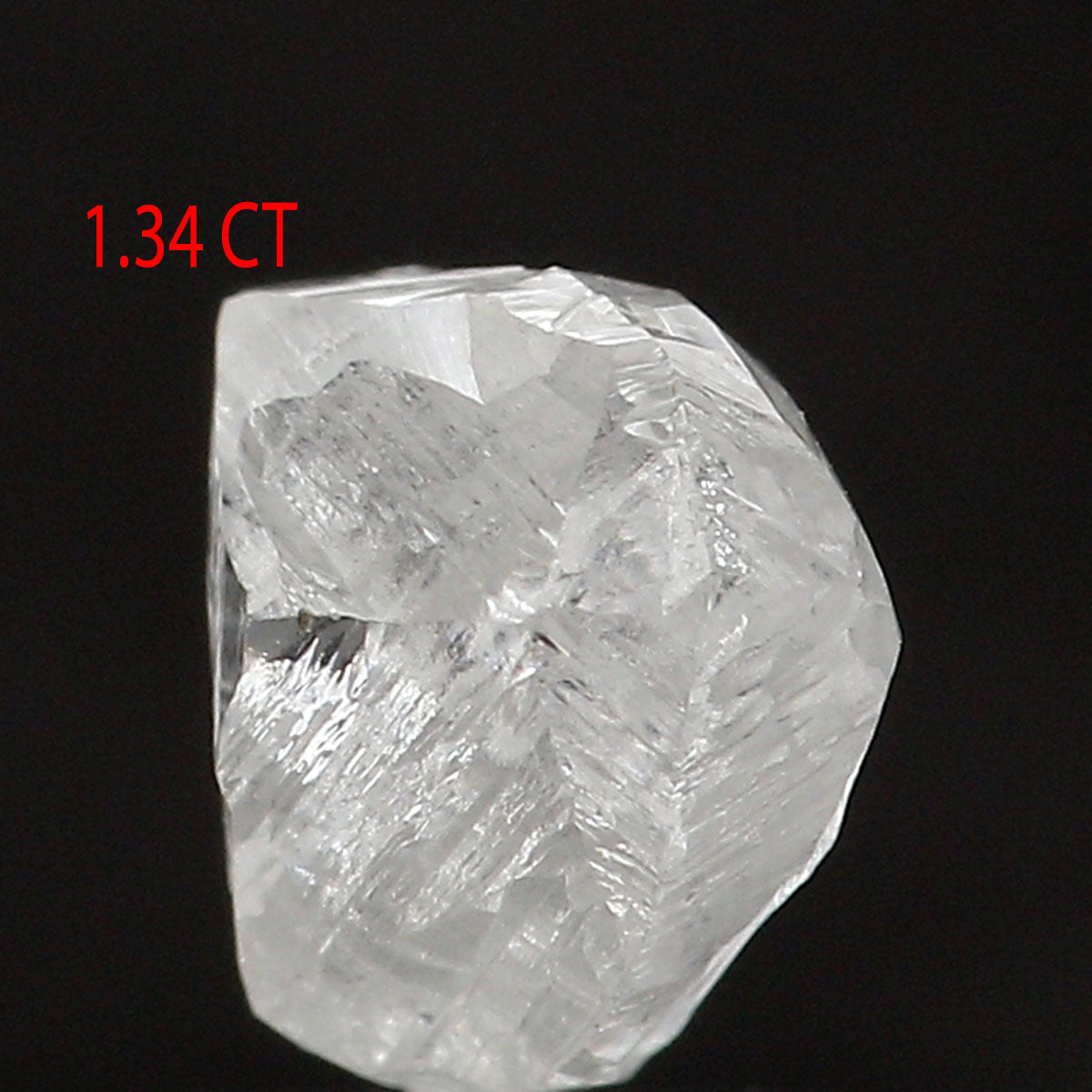 1.34 carat oblong and structured free-form rough diamond crystal