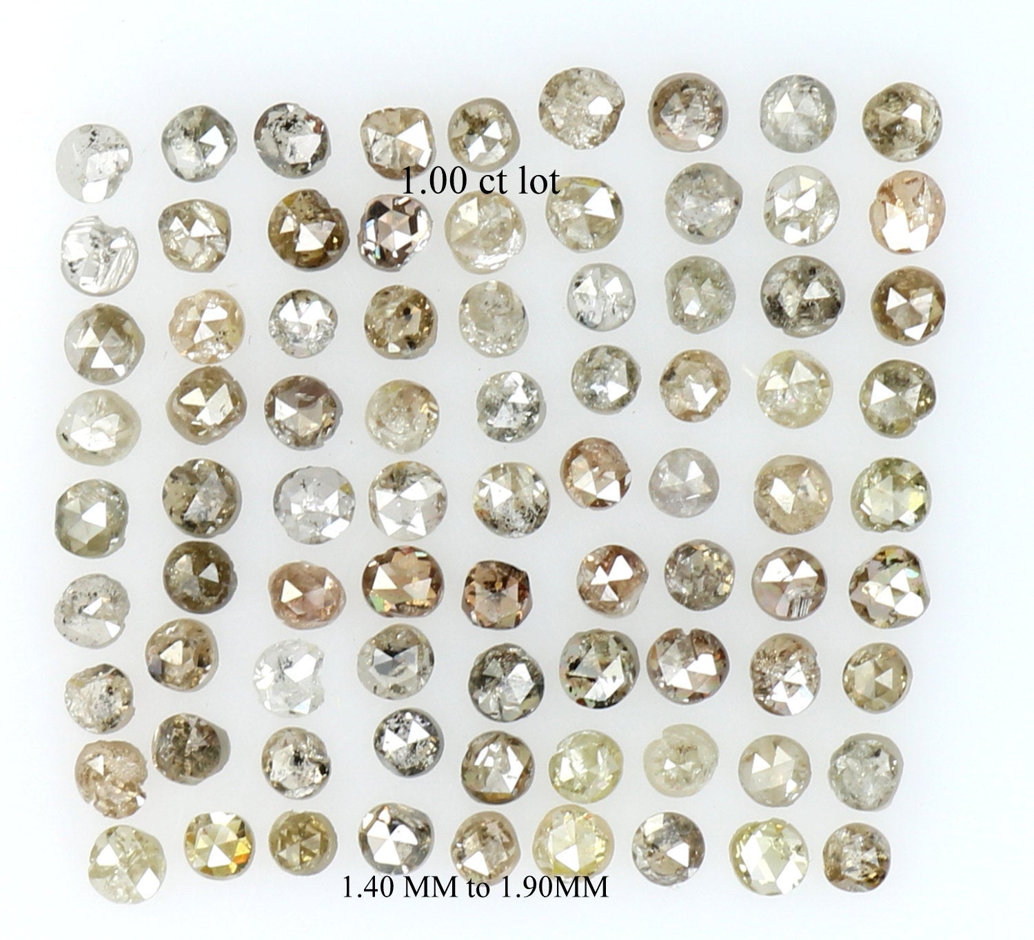 Natural Loose Diamond Round Brown Color 2024 SI1 Clarity 1.25 to 1.55 MM 25 Pcs Lot Q30