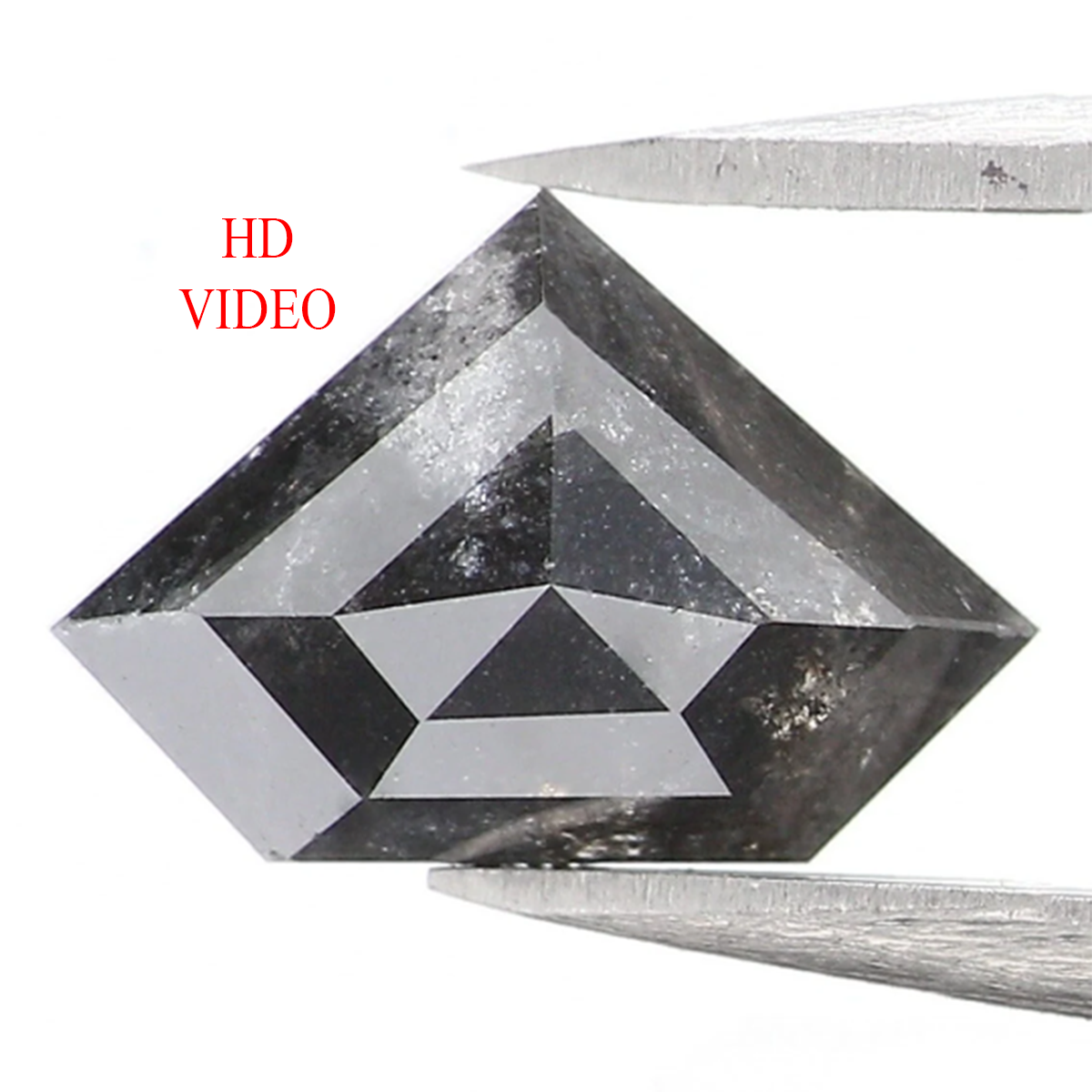 0.63 Ct Natural Loose Shield Shape Diamond Salt And Pepper Shield Cut Diamond 4.80 MM Natural Black Color Shield Rose Cut Diamond LQ1020