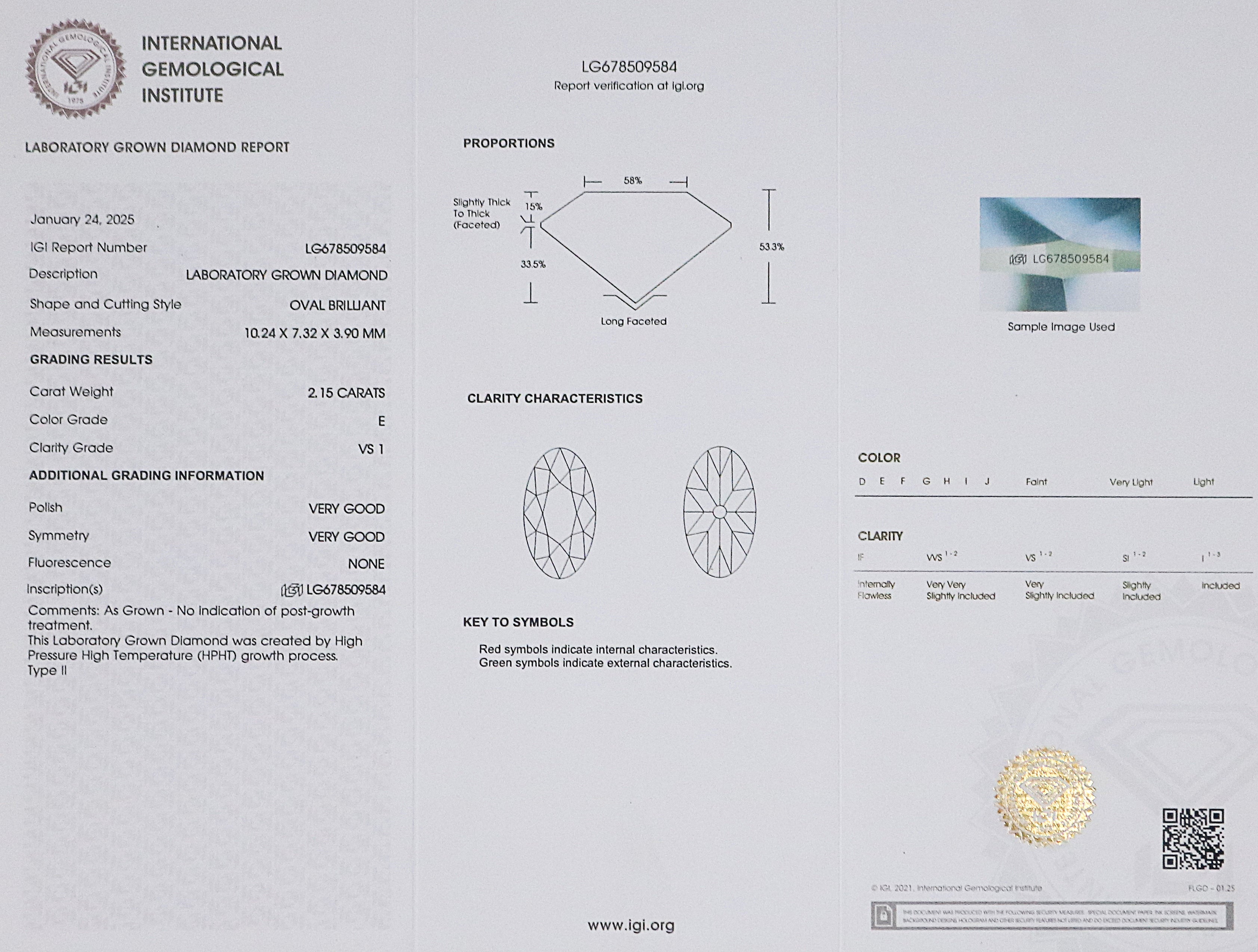 2.15 CT IGI Certified Oval Old European Cut Diamond White - E Color VS1 Clarity Diamond Lab Grown Diamond Lab Created Oval CVD Diamond L3252