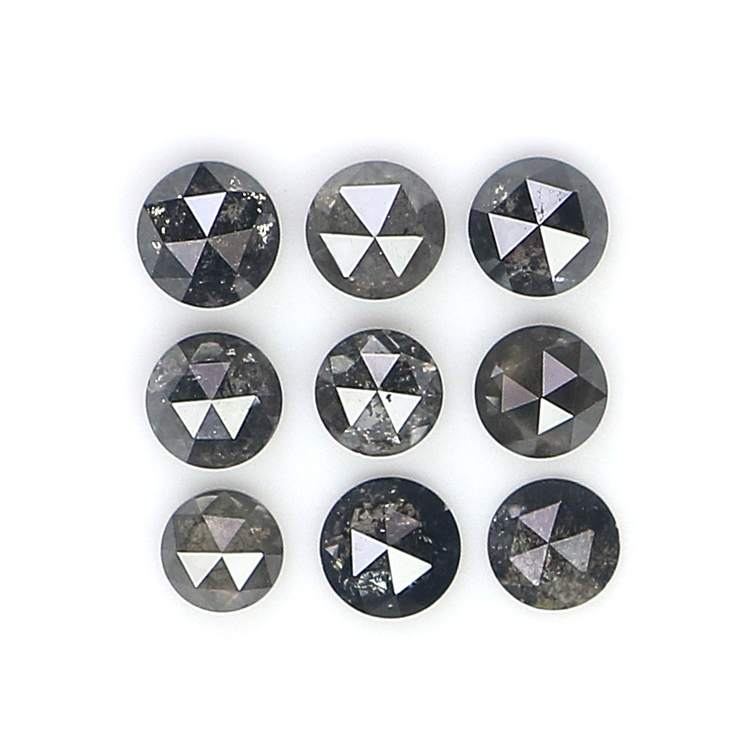 1.22 Ct Natural Loose Round Rose Cut Diamond Salt And Pepper Round Diamond 2.70 MM Natural Black Grey Color Round Rose Cut Diamond LQ2407