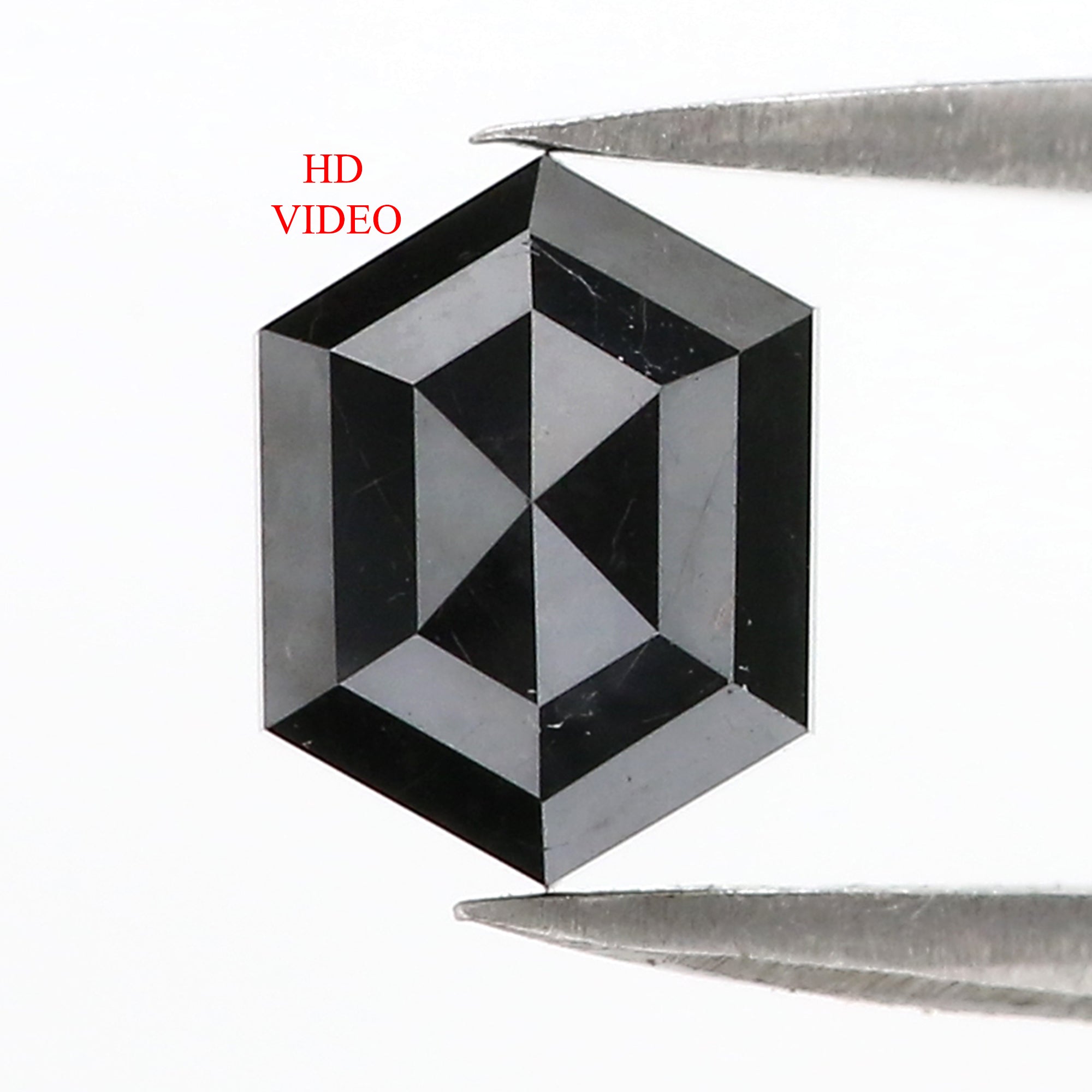 2.28 CT Natural Loose Hexagon Shape Diamond Black Hexagon Rose Cut Diamond 8.50 MM Natural Loose Black Color Hexagon Rose Cut Diamond QL9576