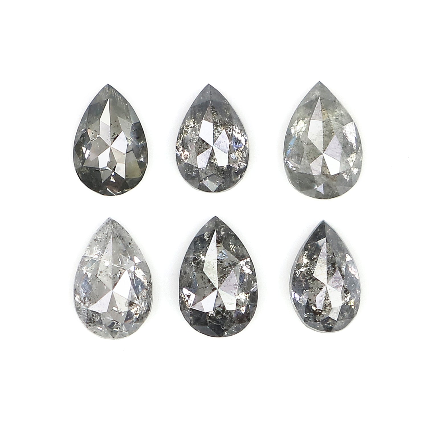 0.83 CT Natural Loose Pear Shape Diamond Salt And Pepper Pear Diamond 3.90 MM Natural Loose Black Grey Color Pear Rose Cut Diamond LQ1251