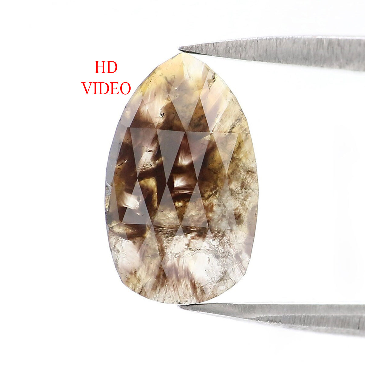 1.30 Ct Natural Loose Pear Shape Diamond Dark Brown Color Pear Cut Diamond 10.45 MM Natural Diamond Brown Color Pear Rose Cut Diamond KQ1241