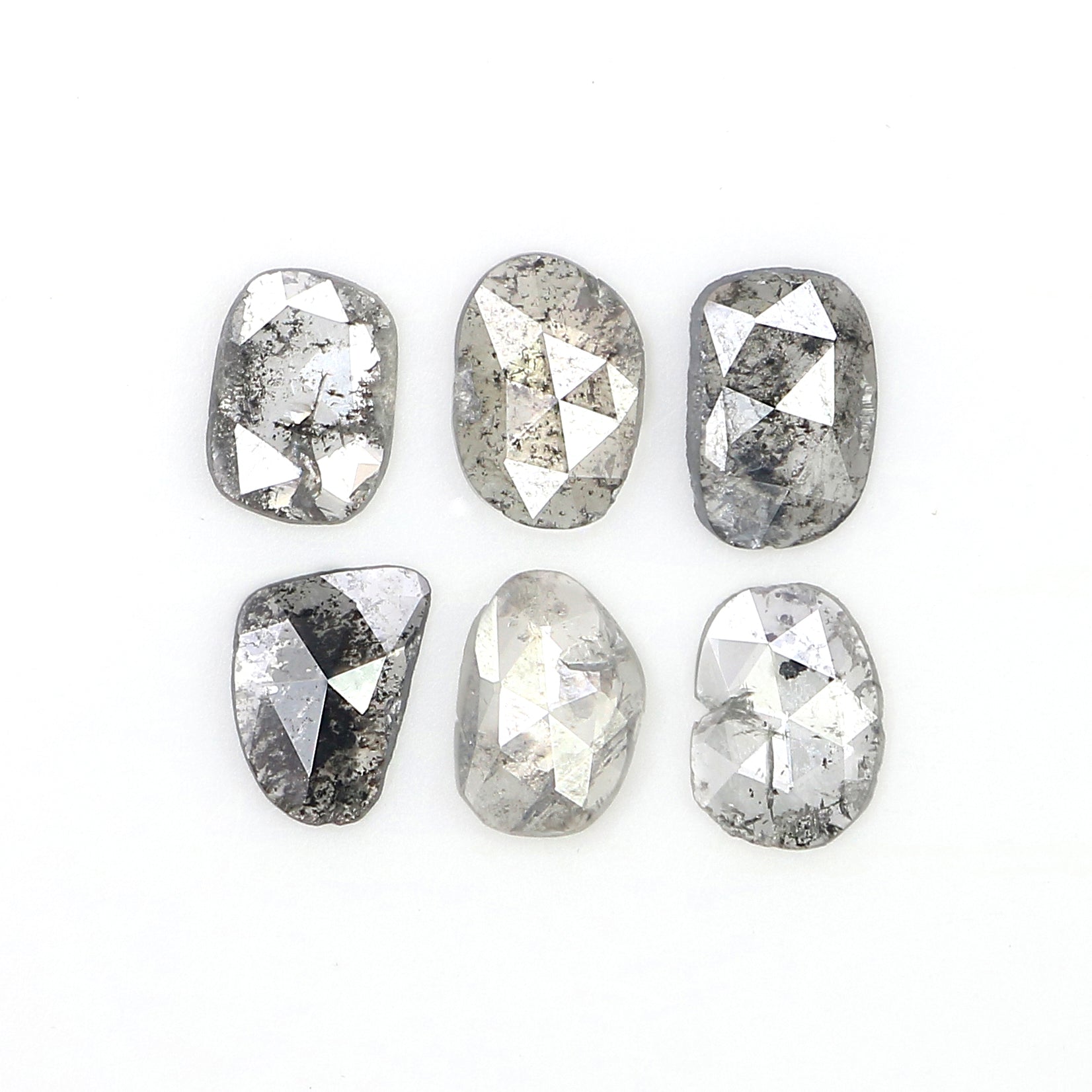 1.34 Ct Natural Loose Slice Cut Diamond Salt And Pepper Uncut Diamond 5.85 MM Natural Diamond Black Grey Color Irregular Cut Diamond LQ3069