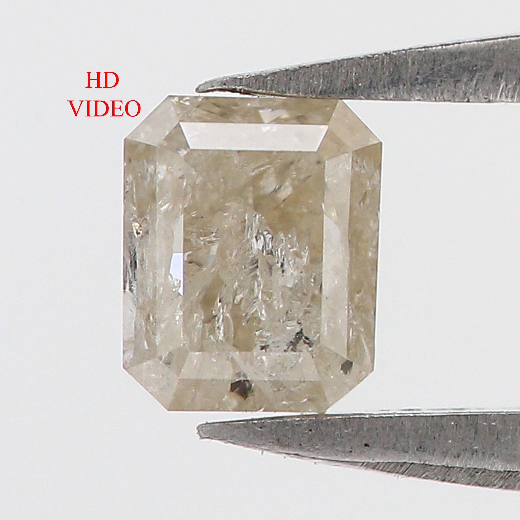 0.69 CT Natural Loose Emerald Shape Diamond Grey Color Emerald Diamond 4.90 MM Natural Yellow Color Emerald Brilliant Cut Diamond QLB5966