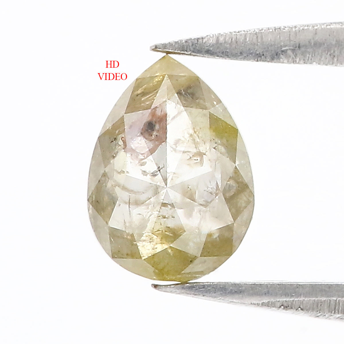 0.63 CT Natural Loose Pear Shape Diamond Yellow Color Pear Shape Diamond 6.75 MM Natural Loose Grey Diamond Pear Rose Cut Diamond LQ3087