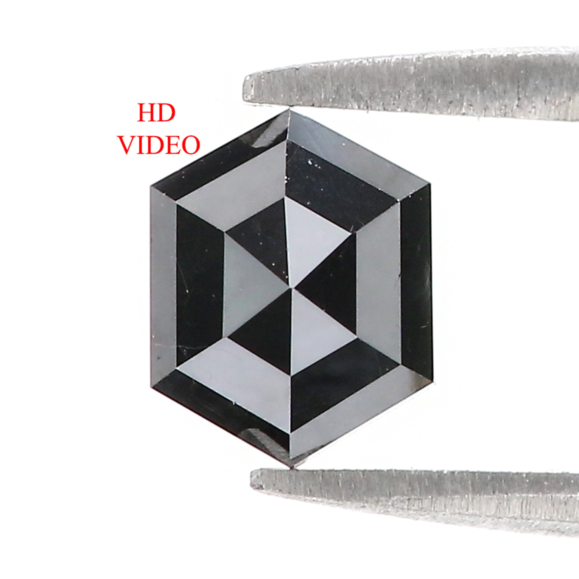 1.35 CT Natural Loose Hexagon Shape Diamond Black Hexagon Rose Cut Diamond 7.20 MM Natural Loose Black Color Hexagon Rose Cut Diamond QL9787