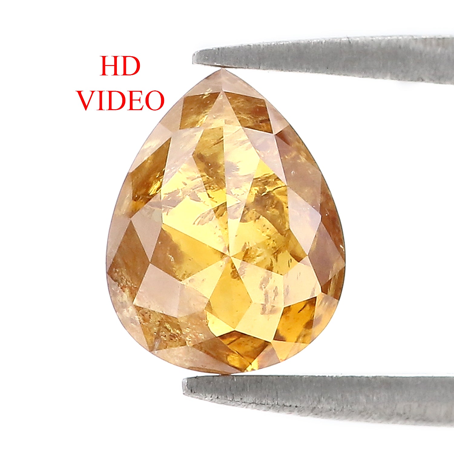 2.63 CT Natural Loose Pear Shape Diamond Yellow Color Pear Cut Diamond 9.00 MM Natural Loose Yellow Color Pear Rose Cut Diamond LQ3276