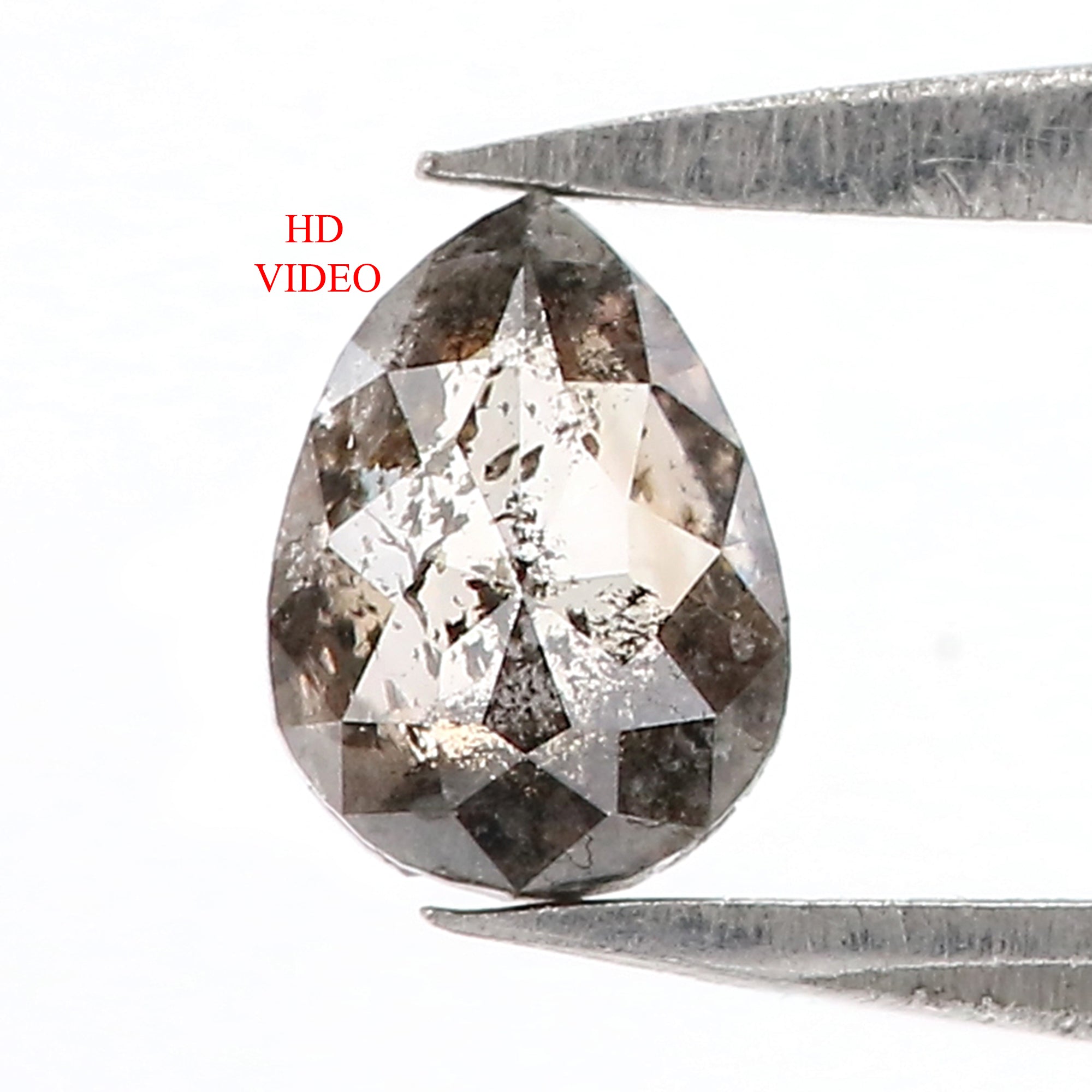 0.42 Ct Natural Loose Pear Shape Diamond Salt And Pepper Pear Cut Diamond 5.60 MM Natural Loose Diamond Pear Shape Rose Cut Diamond QL3144