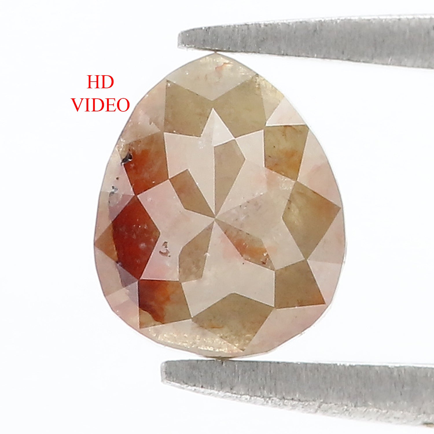 Natural Loose Pear Grey Brown Color Diamond 1.28 CT 7.50 MM Pear Shape Rose Cut Diamond L6718