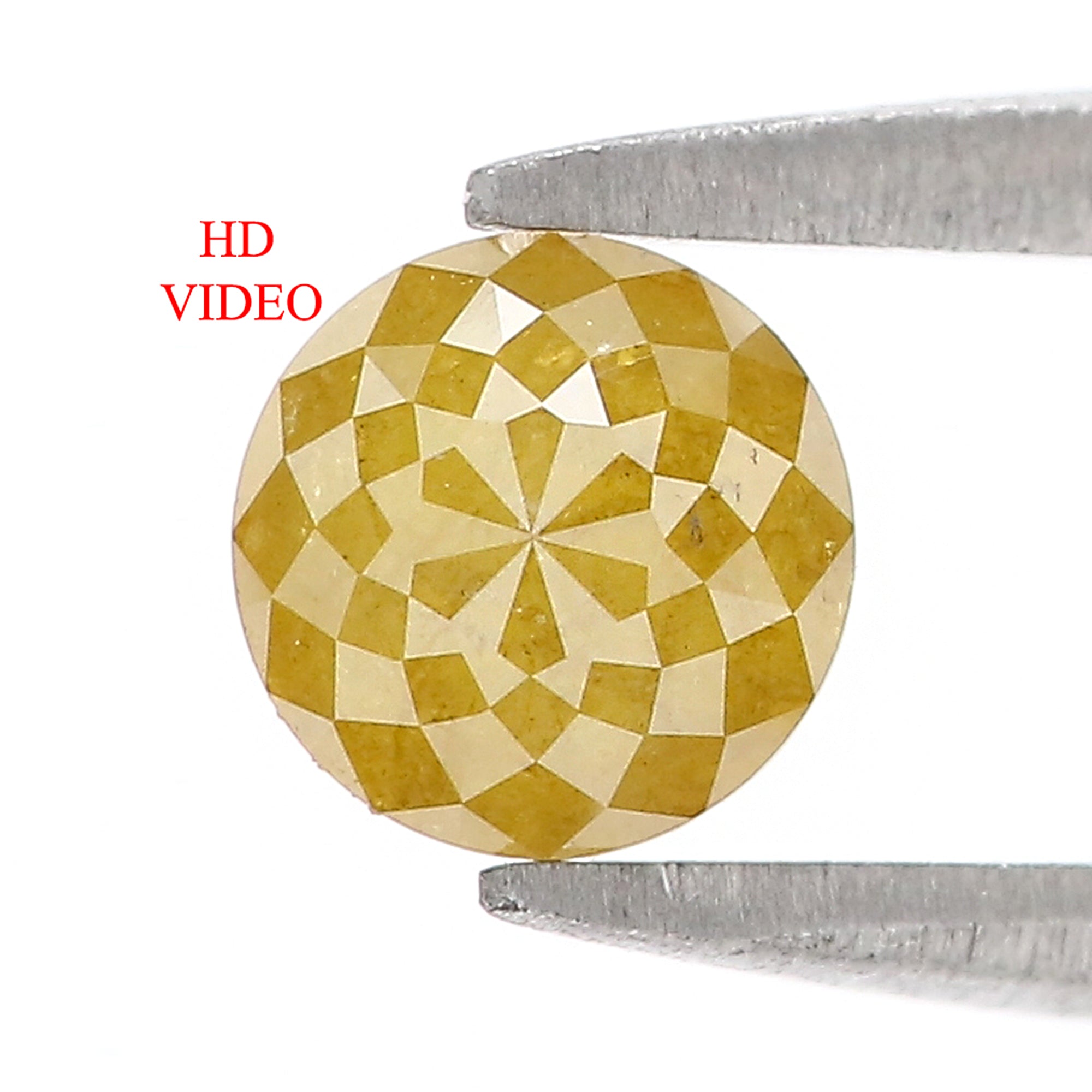 0.83 CT Natural Loose Round Rose Cut Diamond Yellow Color Round Shape Diamond 5.30 MM Natural Yellow Color Round Rose Cut Diamond LQ6426