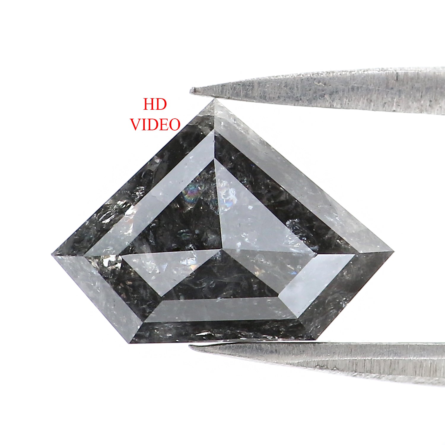 2.05 Ct Natural Loose Shield Shape Diamond Salt And Pepper Shield Cut Diamond 7.50 MM Natural Black Gray Color Shield Rose Cut Diamond LC20