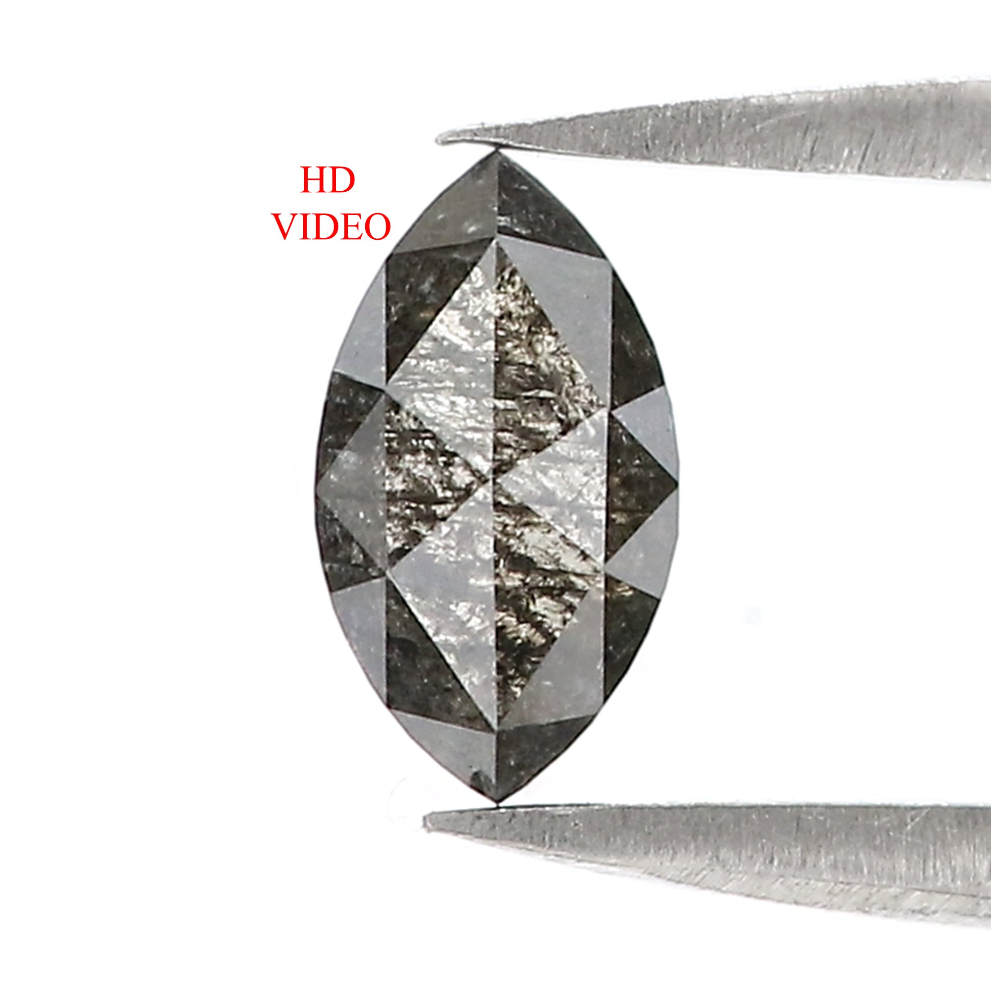 0.55 CT Natural Loose Marquise Shape Diamond Salt And Pepper Marquise Rose Cut Diamond 7.45 MM Black Grey Color Marquise Cut Diamond QL3120