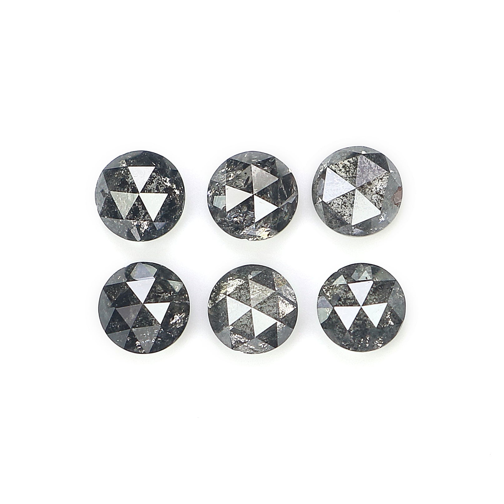 1.16 Ct Natural Loose Round Rose Cut Diamond Salt And Pepper Round Shape Diamond 3.25 MM Natural Black Grey Round Rose Cut Diamond LQ2779