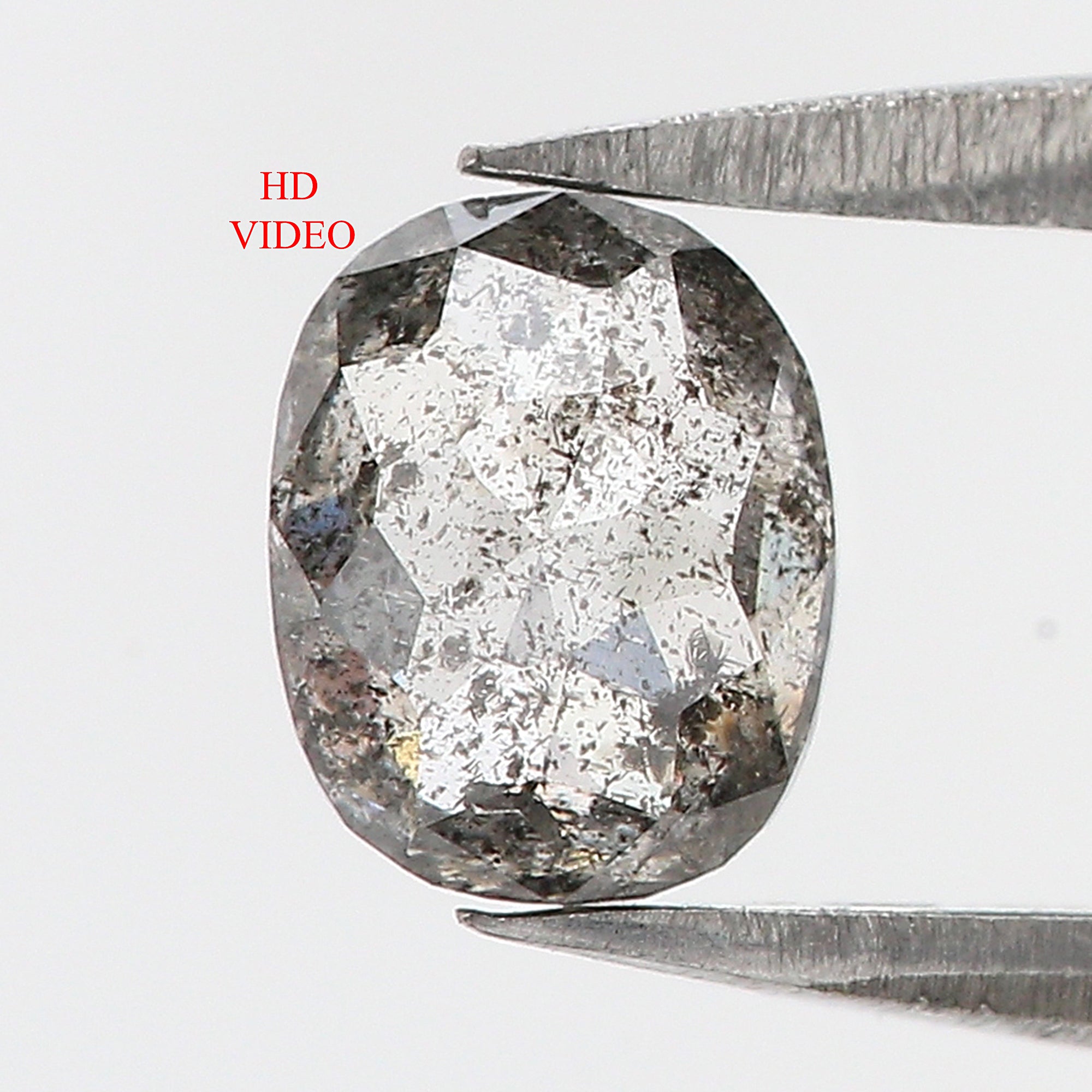 0.68 Ct Natural Loose Oval Shape Diamond Black Grey Color Oval Cut Diamond 5.90 MM Natural Loose Salt and Pepper Oval Shape Diamond QL8745