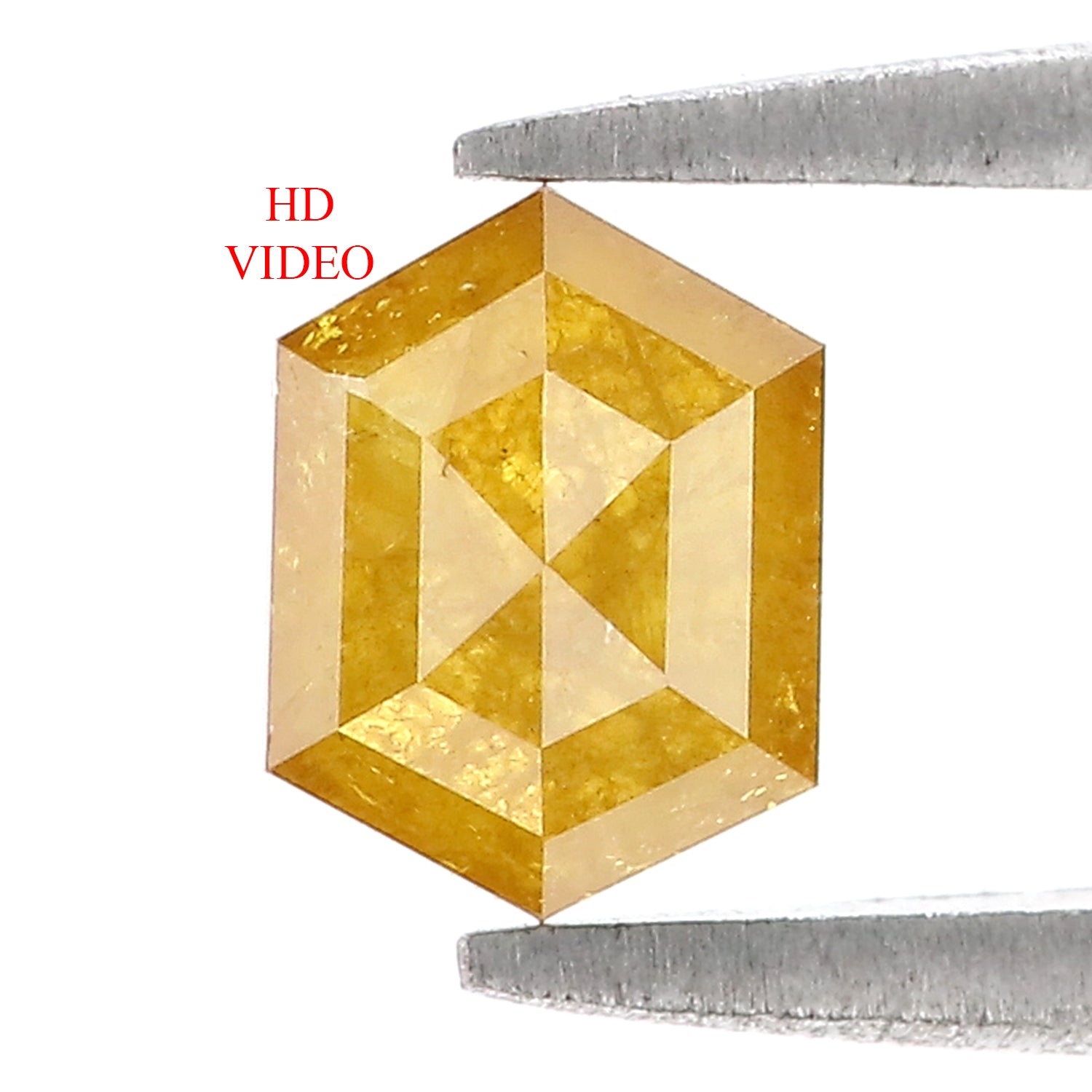 0.90 CT Natural Loose Hexagon Shape Diamond Yellow Color Hexagon Cut Diamond 6.75 MM Natural Loose Hexagon Shape Rose Cut Diamond QL9858