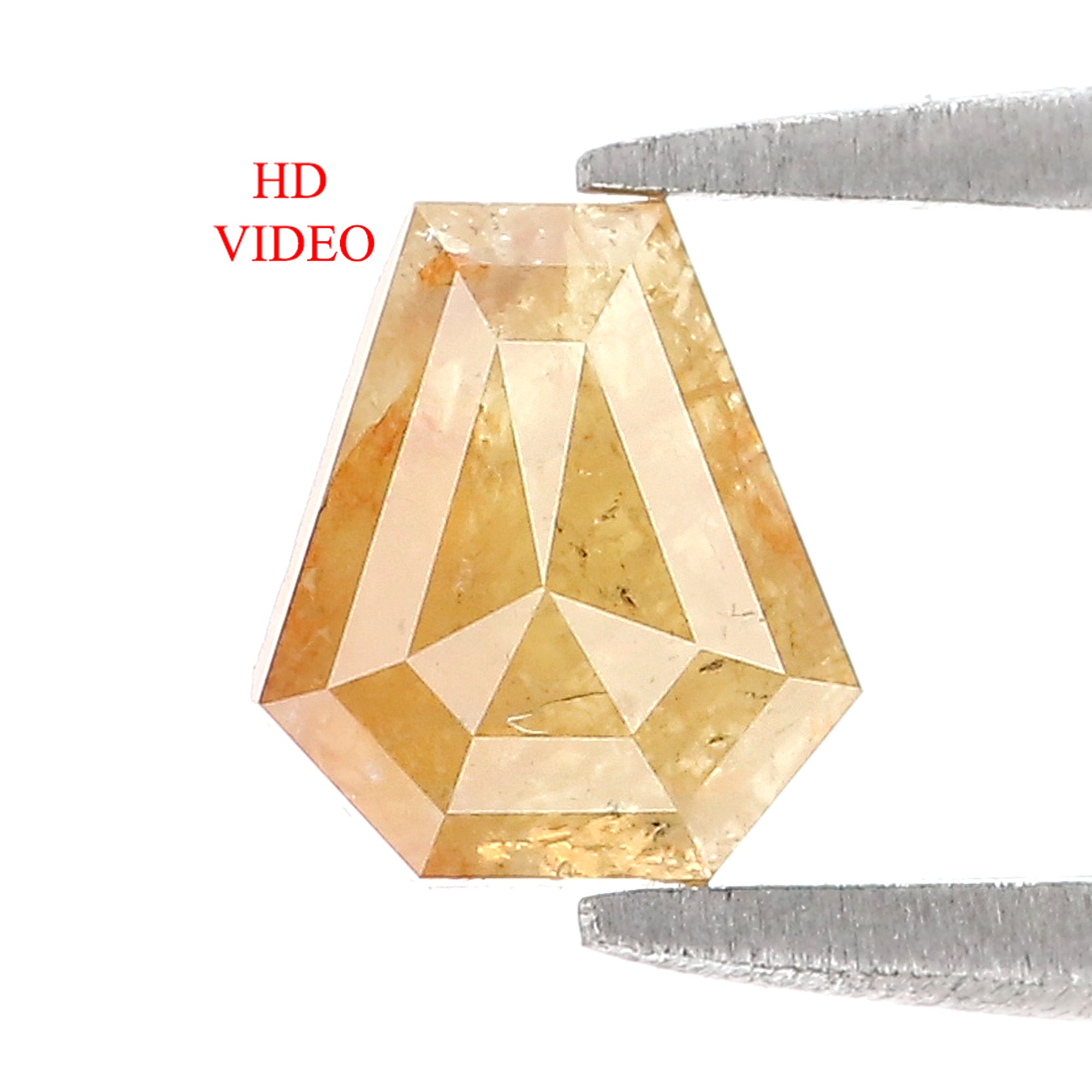 Natural Loose Coffin Yellow Color Diamond 0.81 CT 7.00 MM Coffin Shape Rose Cut Diamond L7968