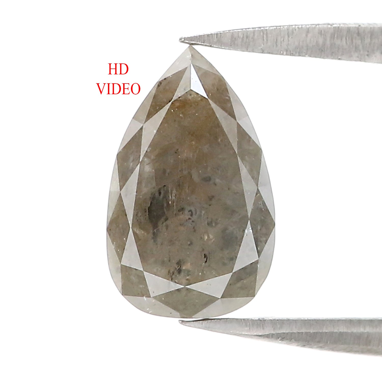 2.25 CT Natural Loose Pear Diamond Grey Color Pear Diamond 10.00 MM Natural Loose Diamond Pear Rose Cut Diamond Pear Shape Diamond QL1669