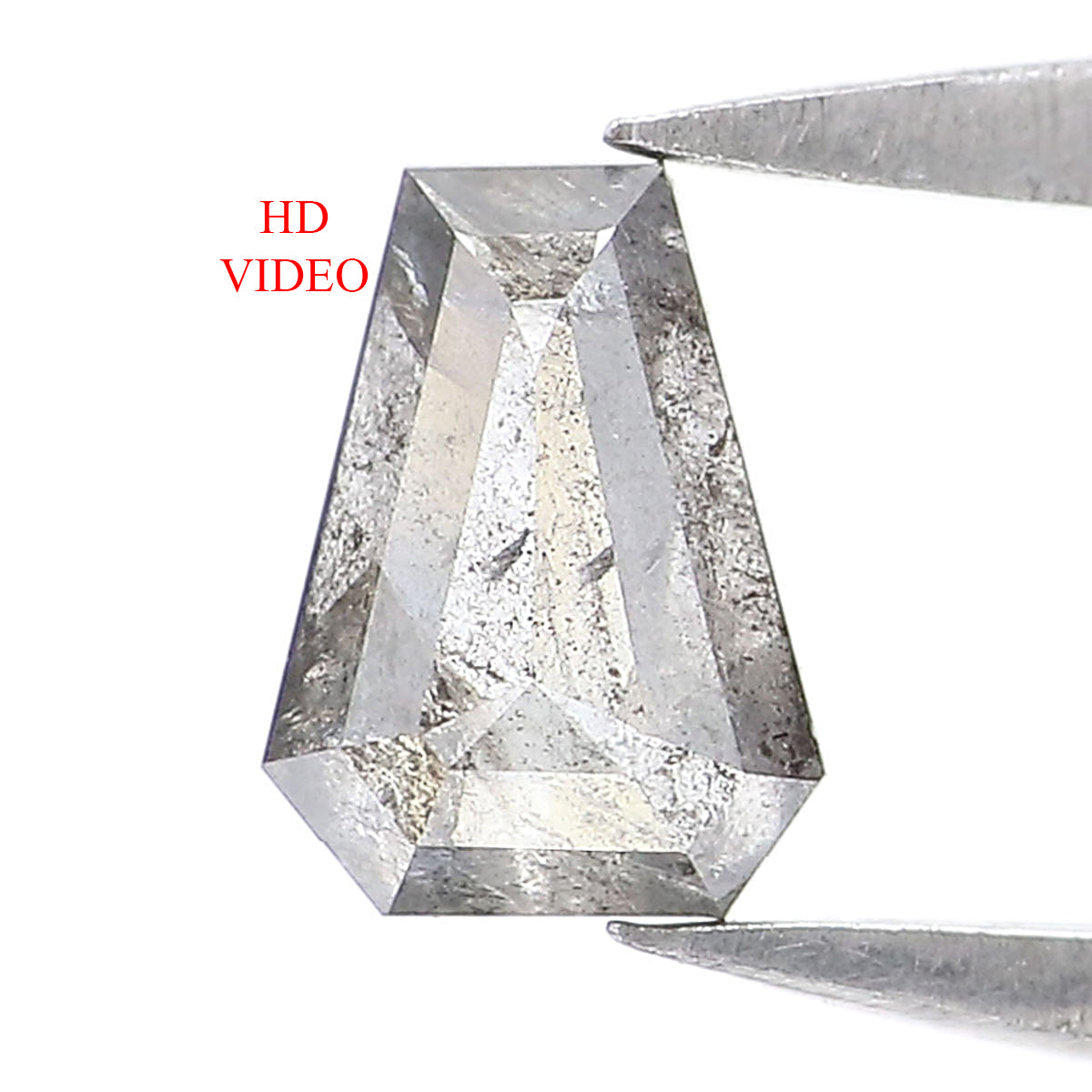 0.42 CT Natural Loose Coffin Shape Diamond Salt And Pepper Coffin Diamond 5.55 MM Natural Black Grey Color Coffin Rose Cut Diamond QL2159