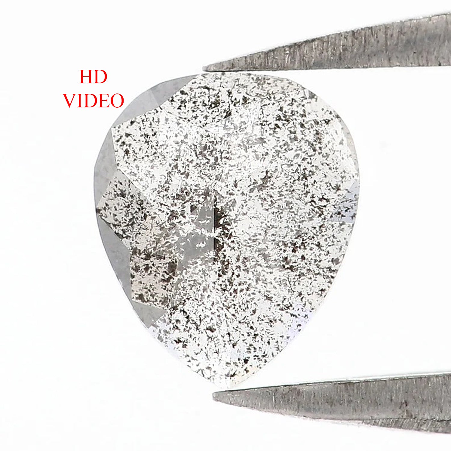 0.39 CT Natural Loose Heart Shape Diamond Salt And Pepper Heart Diamond 5.80 MM Natural Loose Black Grey Color Heart Shape Rose Cut QL1746