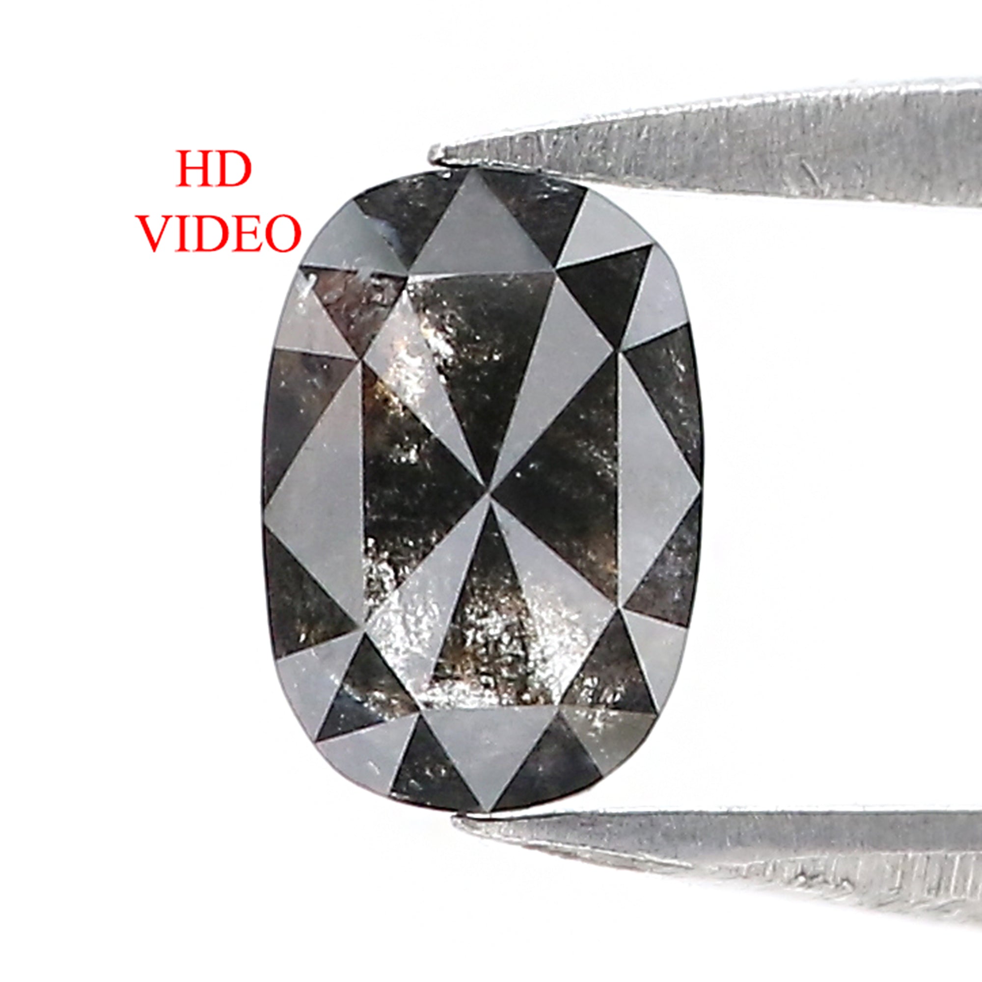 0.82 Ct Natural Loose Oval Shape Diamond Salt And Pepper Oval Diamond 6.70 MM Natural Diamond Black Grey Color Oval Rose Cut Diamond QK1066