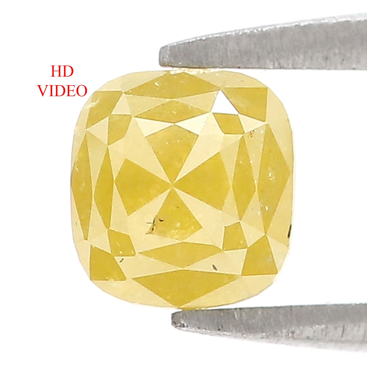 Natural Loose Cushion Yellow Color Diamond 1.35 CT 5.95 MM Cushion Shape Rose Cut Diamond L2146