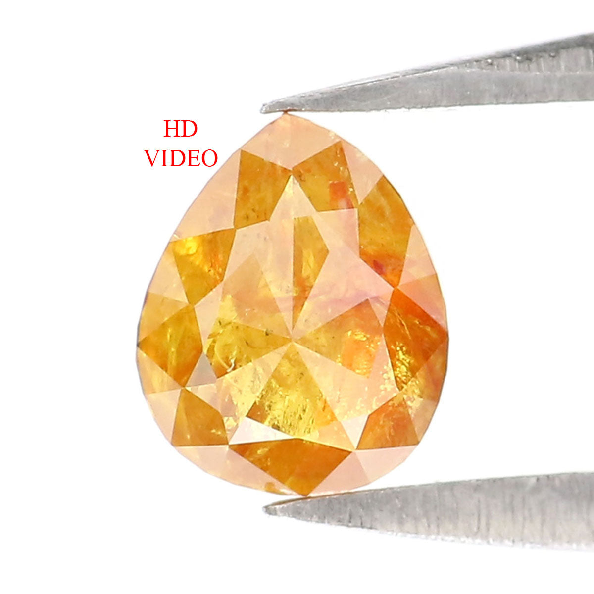 0.60 CT Natural Loose Pear Shape Diamond Yellow Color Pear Diamond 5.85 MM Natural Loose Yellow Color Pear Diamond Rose Cut Diamond LQ2147