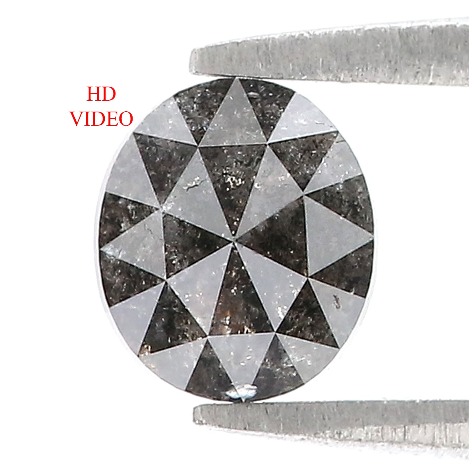 1.19 Ct Natural Loose Oval Shape Diamond Black Grey Color Oval Cut Diamond 6.70 MM Natural Loose Salt and Pepper Oval Shape Diamond QK2055