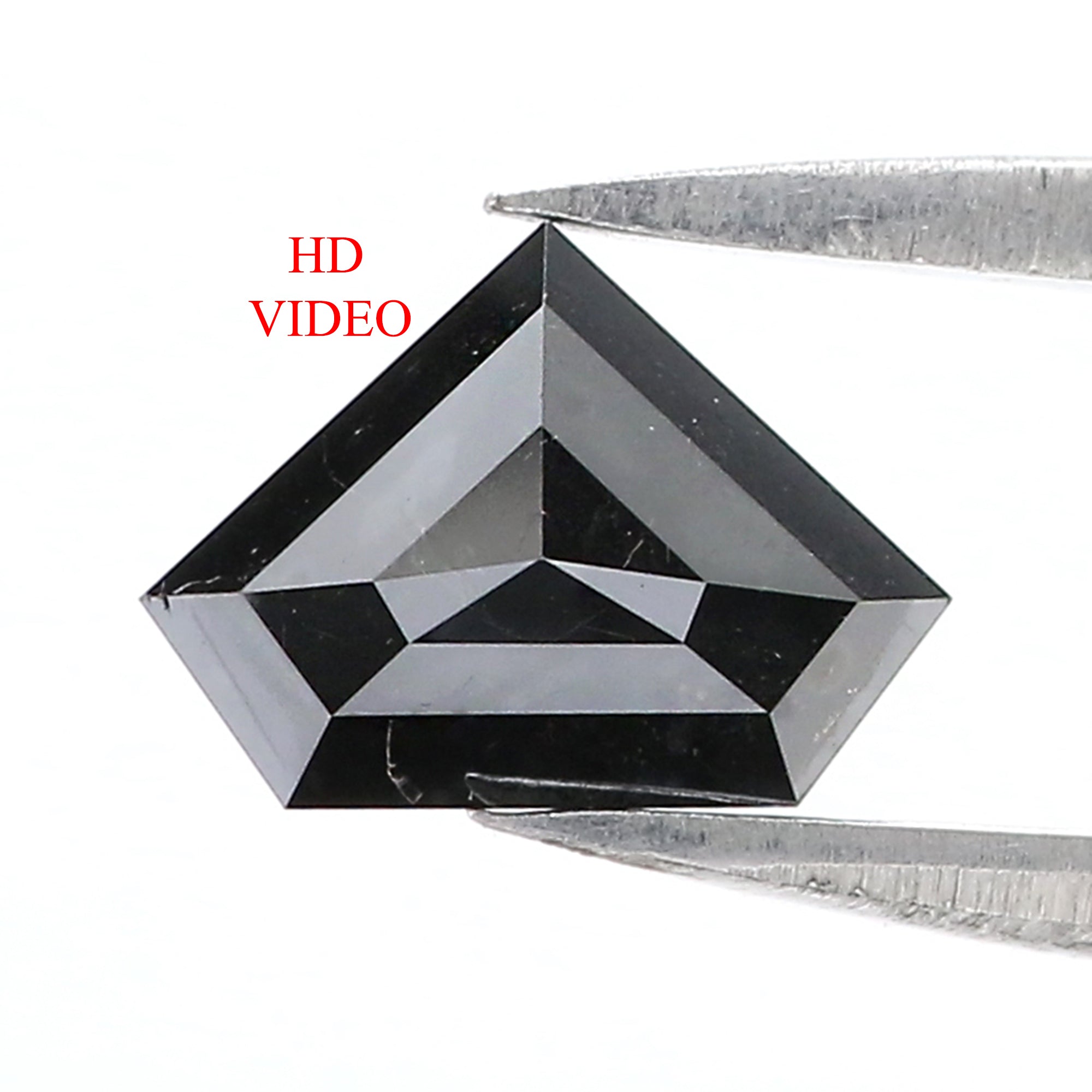 1.42 CT Natural Loose Shield Shape Diamond Black Color Shield Rose Cut Diamond 6.70 MM Natural Loose Shield Shape Black Color Diamond QL9803