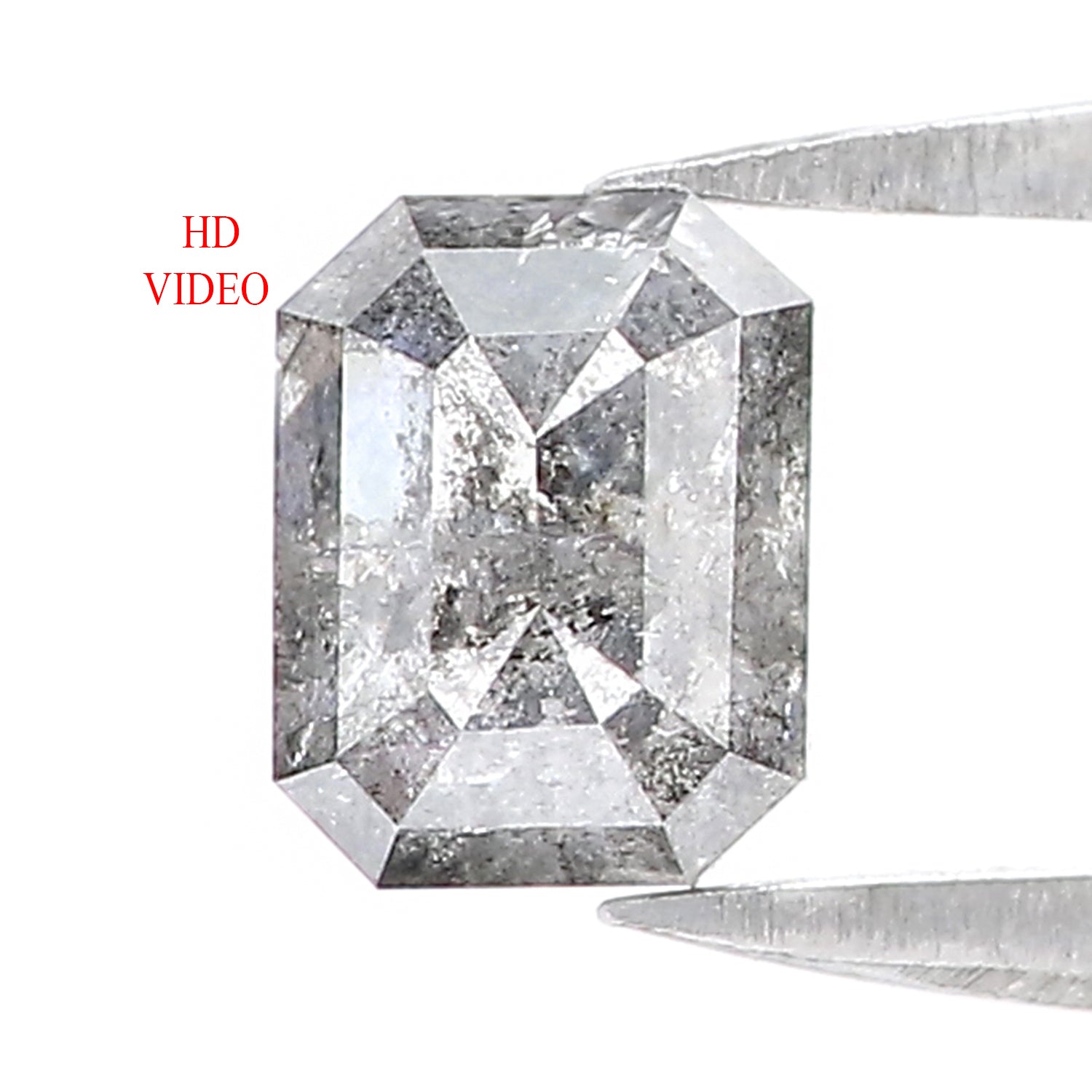 0.73 CT Natural Loose Emerald Shape Diamond Salt And Pepper Emerald Cut Diamond 5.70 MM Natural Emerald Shape Rose Cut Diamond LQ1187