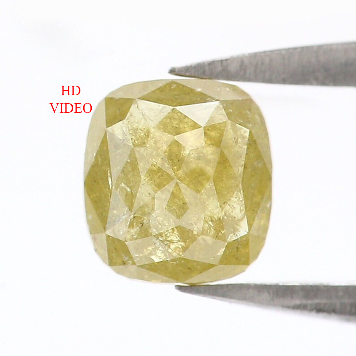 Natural Loose Cushion Yellow popular Color Diamond 0.84 CT 5.00 MM Cushion Shape Rose Cut Diamond KR988