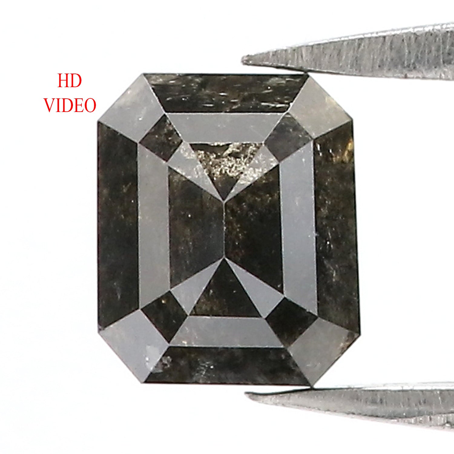 1.26 CT Natural Loose Emerald Shape Diamond Black Color Emerald Cut Diamond 6.10 MM Natural Loose Emerald Shape Rose Cut Diamond QK1954