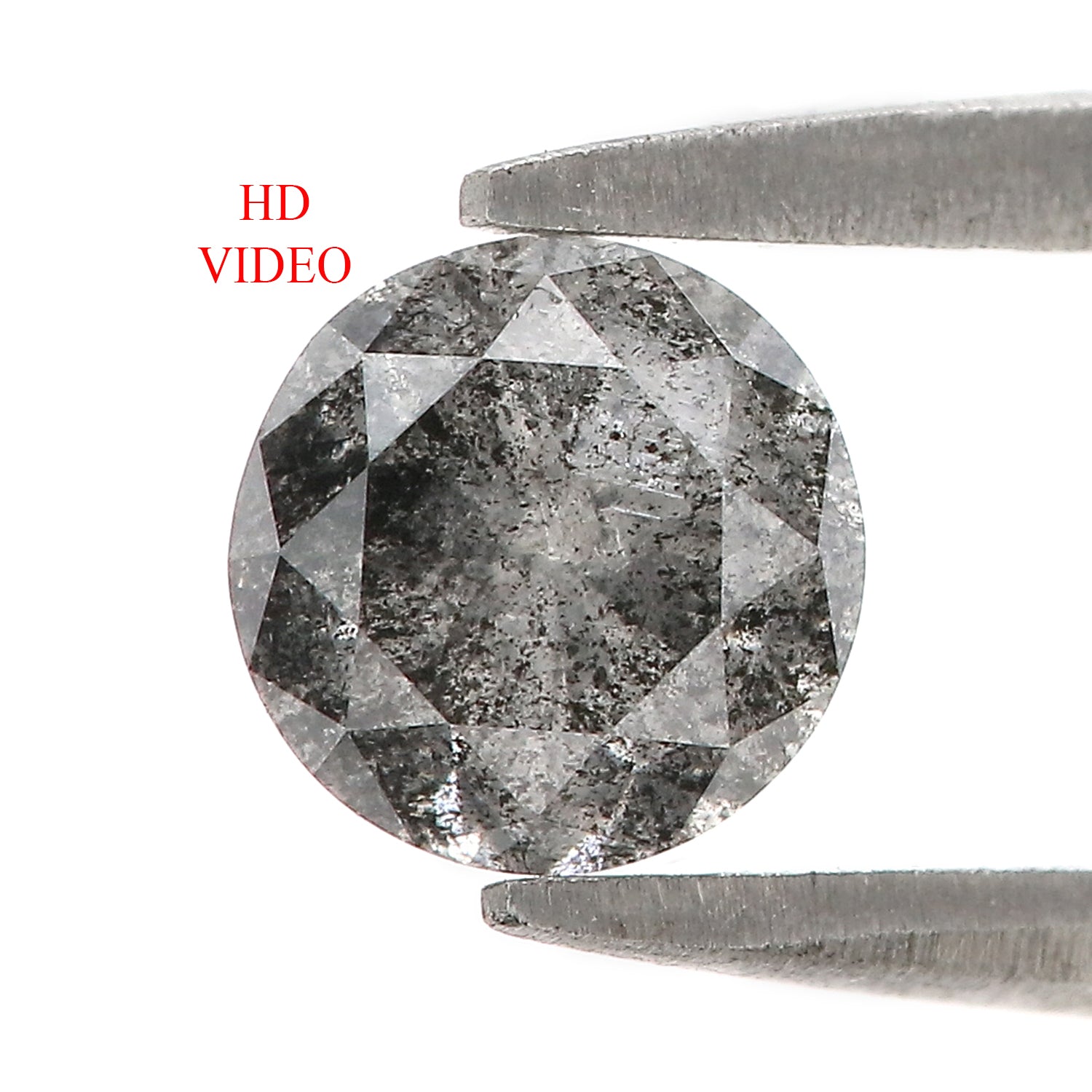 0.90 CT Natural Loose Round Shape Diamond Black Grey Color Round Cut Diamond 5.75 MM Salt And Pepper Round Brilliant Cut Diamond LQ3278