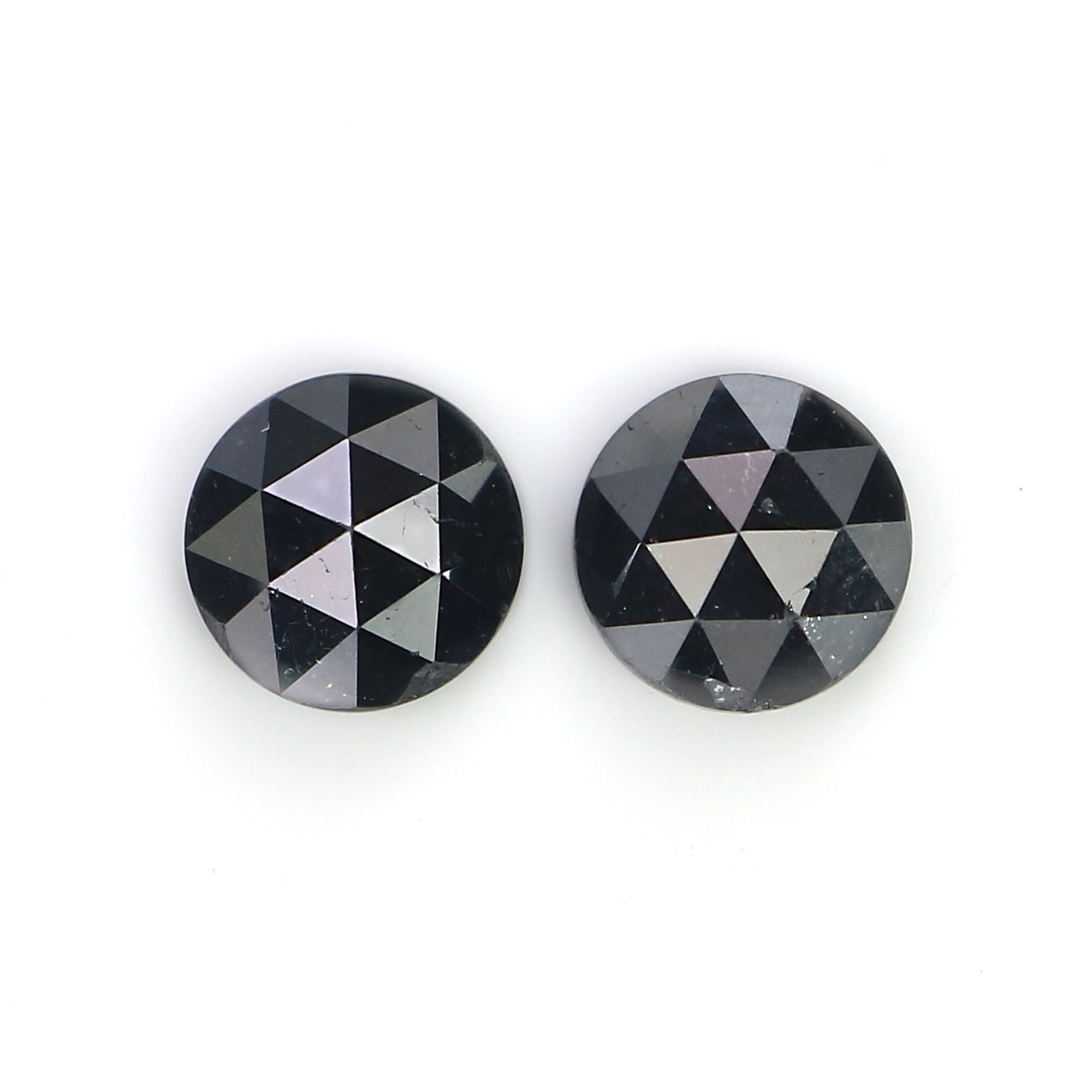 2.79 CT Natural Loose Round Rose Cut Pair Diamond Black Color Round Shape Diamond 6.90 MM Natural Black Color Round Rose Cut Diamond LQ1697