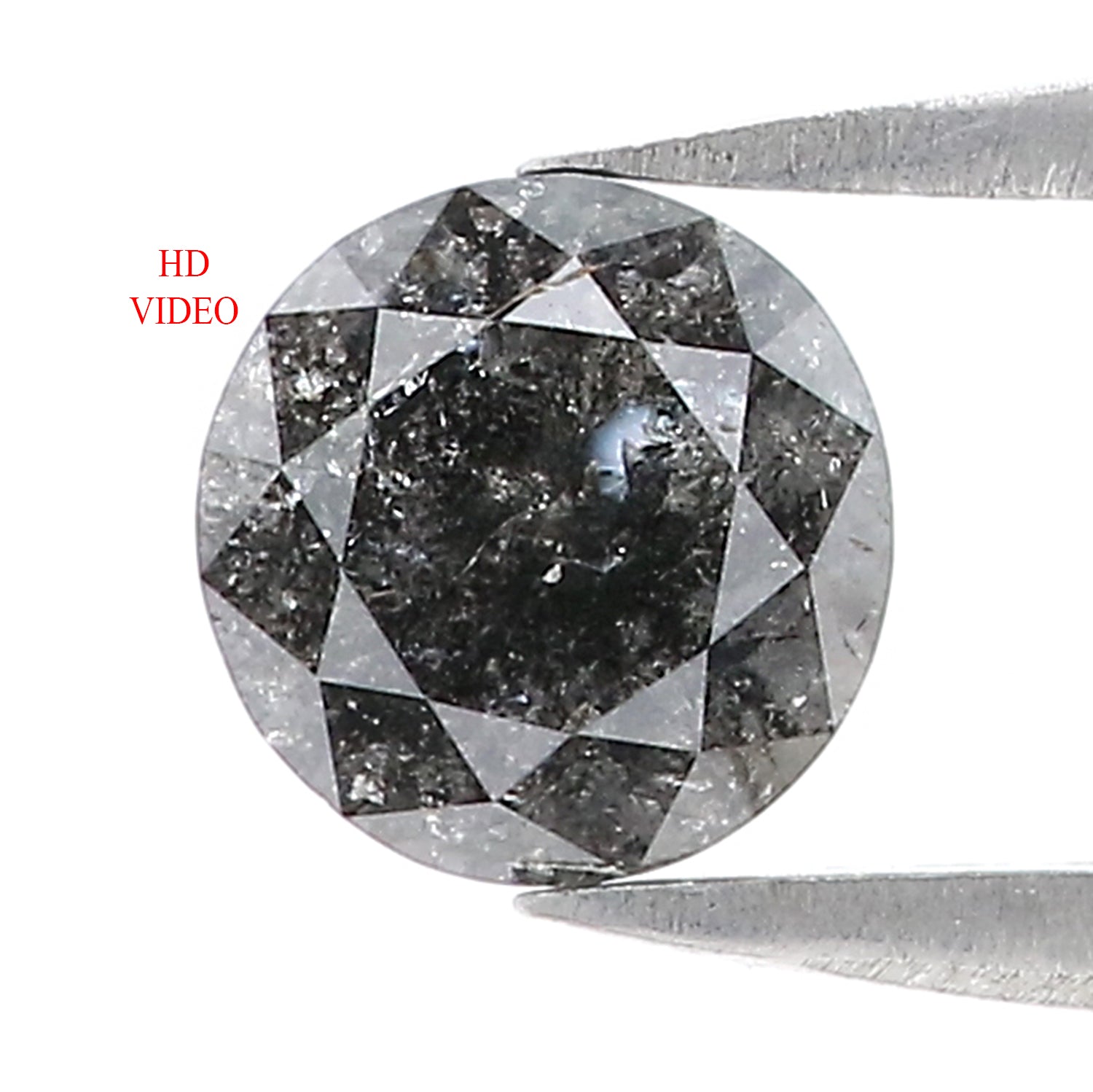 1.09 CT Natural Loose Round Shape Diamond Salt And Pepper Round Cut Diamond 6.25 MM Black Grey Color Round Brilliant Cut Diamond LQ1159