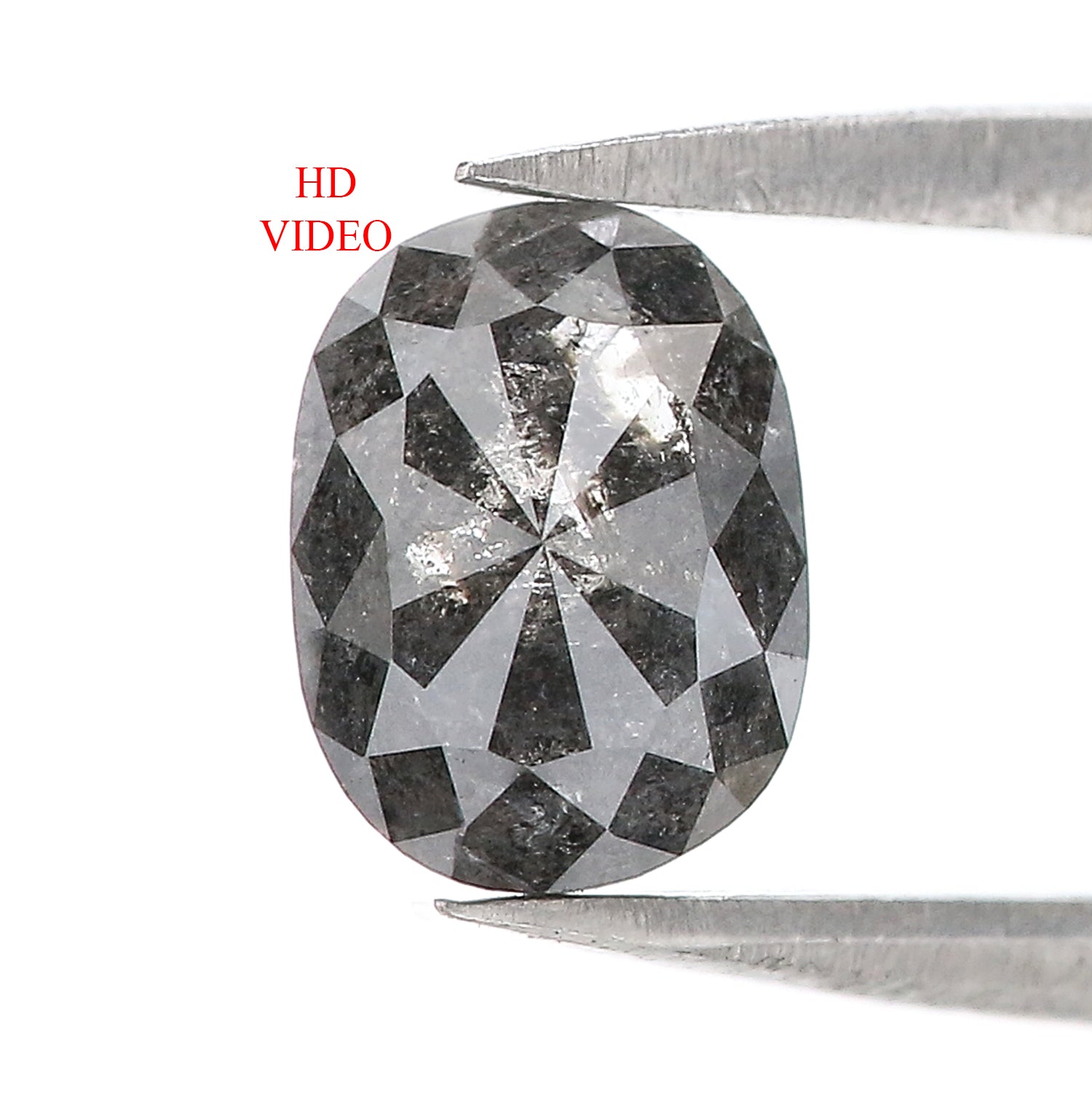 1.51 Ct Natural Loose Oval Shape Diamond Salt And Pepper Oval Diamond 7.45 MM Natural Diamond Black Grey Color Oval Rose Cut Diamond LQ3055