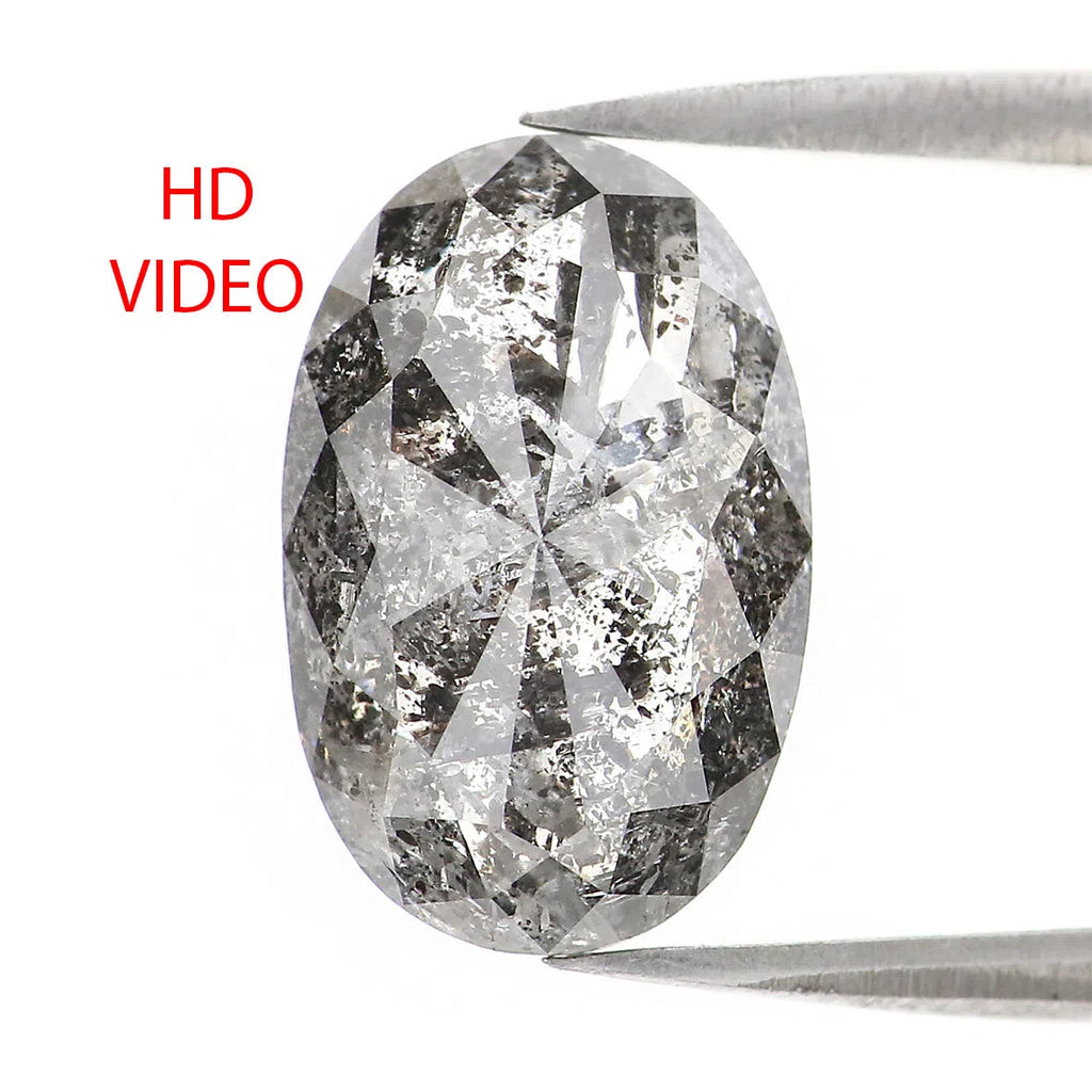 Buy 0.32 Ct Natural Loose Diamond Emerald Black Gray Salt And Pepper Color I3 Clarity 4.80 MM N289