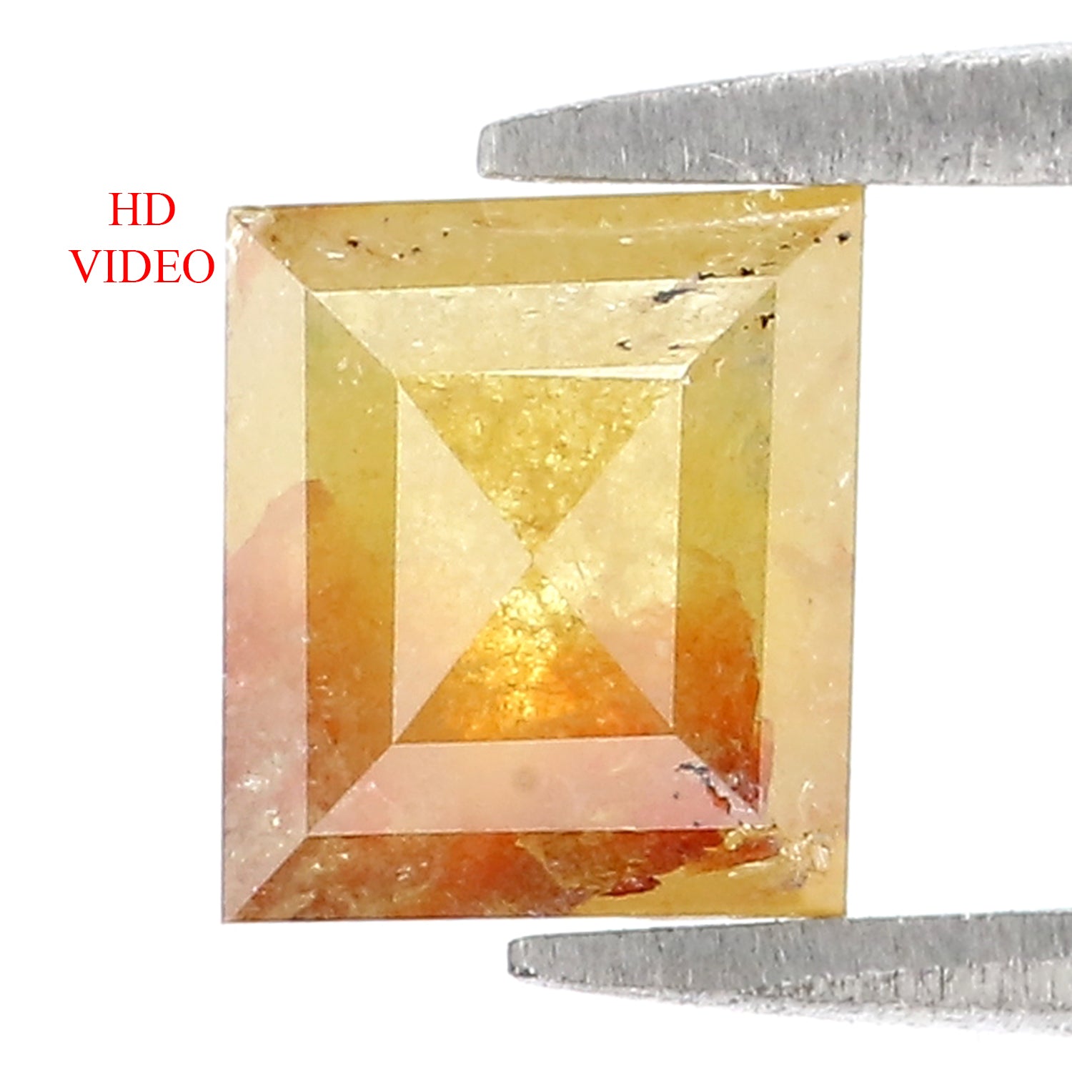 1.81 CT Natural Loose Square Shape Diamond Yellow Color Square Cut Diamond 7.40 MM Natural Loose Brown Color Square Rose Cut Diamond LQ6657