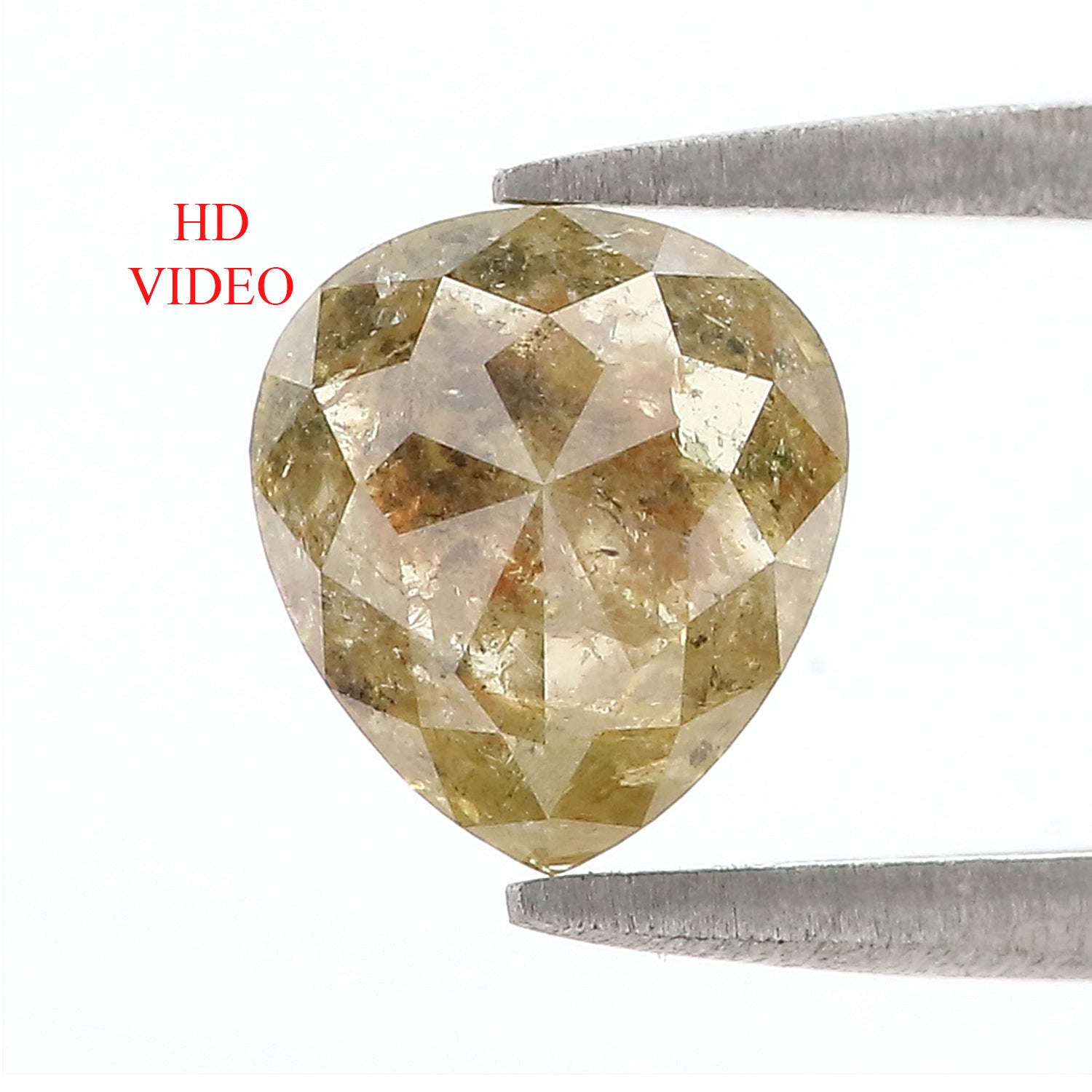 1.92 Ct Natural Loose Heart Shape Diamond Yellow Color Heart Cut Diamond 8.15 MM Natural Green Color Diamond Heart Rose Cut Diamond LQ3279