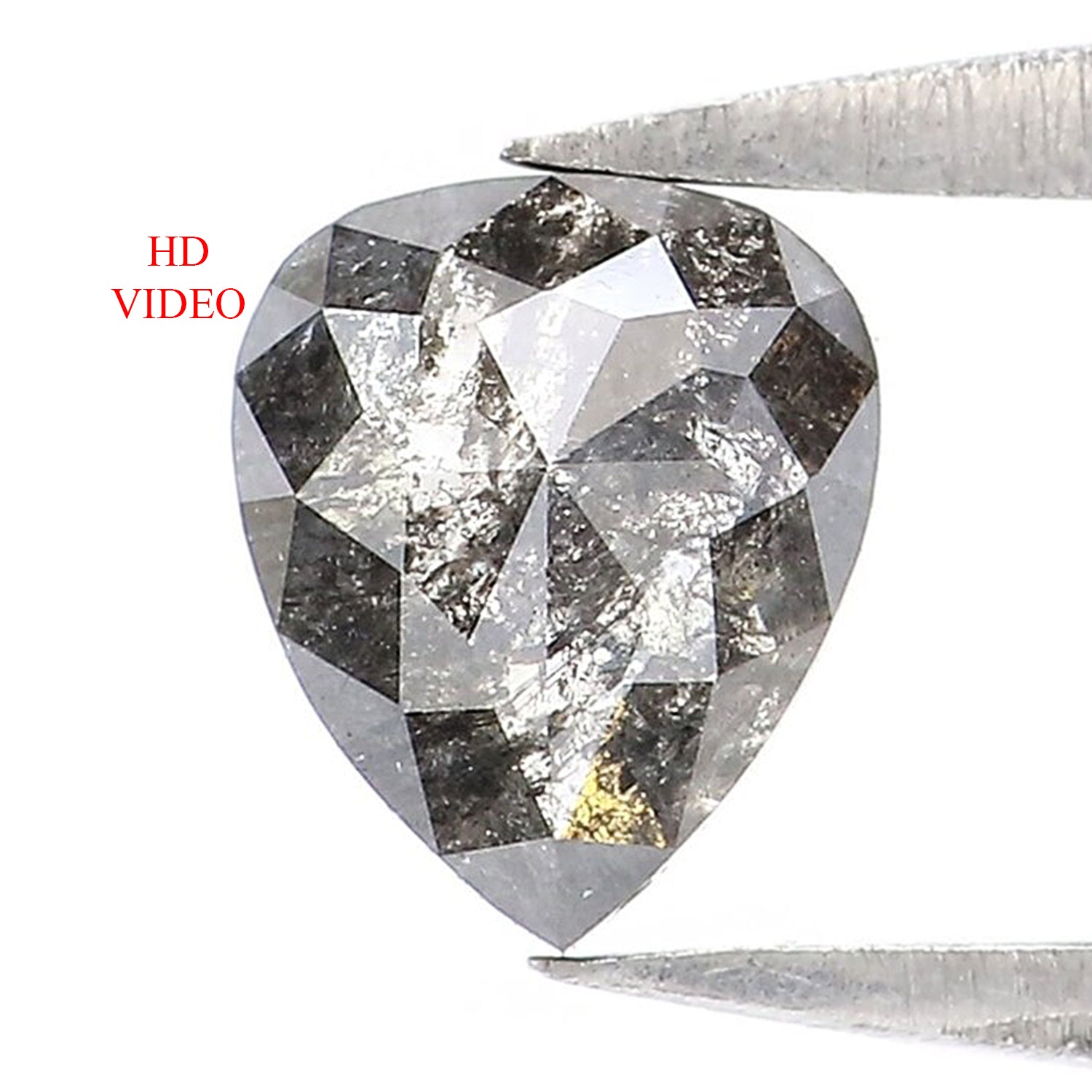 0.48 CT Natural Loose Heart Shape Diamond Salt And Pepper Heart Diamond 5.70 MM Natural Loose Black Grey Color Heart Shape Rose Cut QK2534