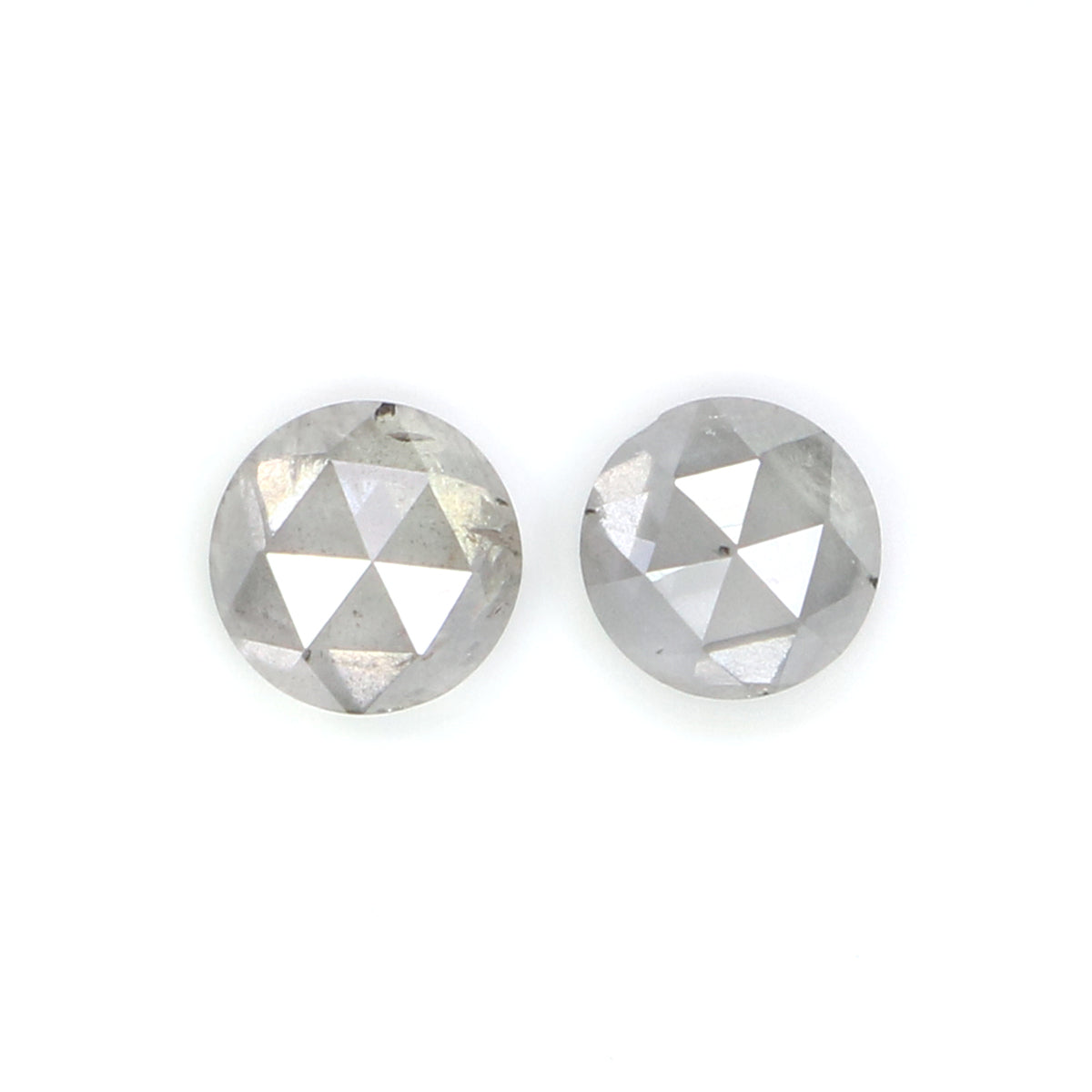 0.75 CT Natural Loose Round Shape Pair Diamond Grey Color Round Cut Diamond 4.30 MM Natural Loose Grey Color Round Rose Cut Diamond KQ2657