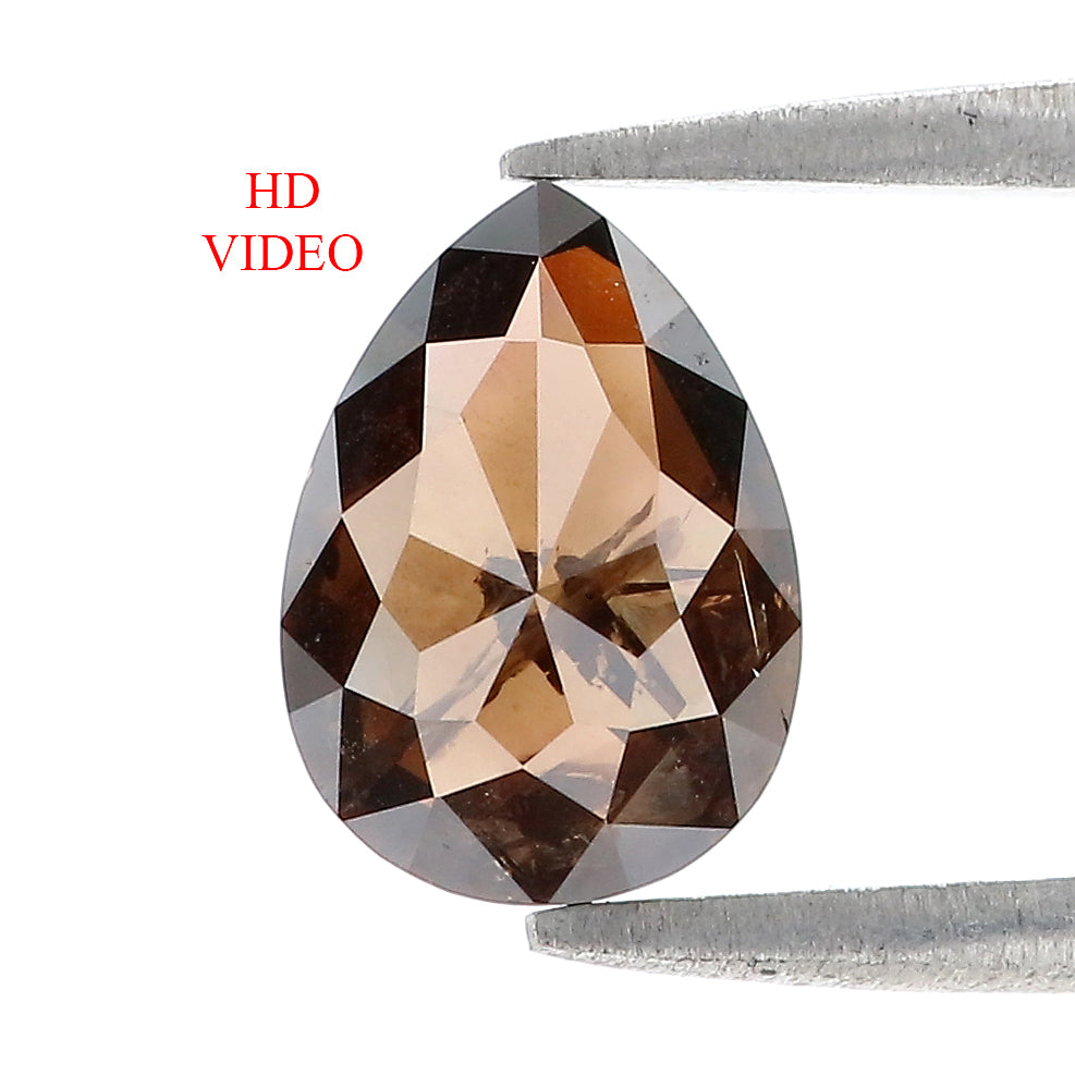 1.93 CT Natural Loose Pear Shape Diamond Brown Color Pear Cut Diamond 9.70 MM Natural Loose Brown Diamond Pear Rose Cut Diamond LQ3274