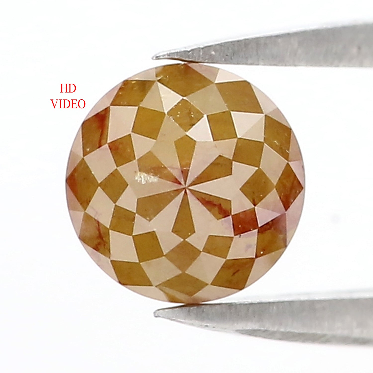 1.84 CT Natural Loose Round Rose Cut Diamond Brown Color Round Shape Diamond 6.60 MM Natural Yellow Diamond Round Rose Cut Diamond LQ5280