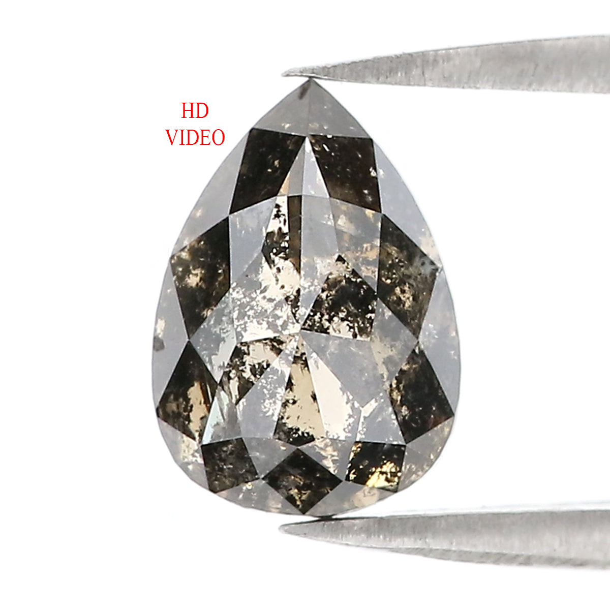 2.47 CT Natural Loose Pear Shape Diamond Salt And Pepper Pear Cut Diamond 9.90 MM Natural Loose Black Grey Color Pear Rose Cut Diamond LC52