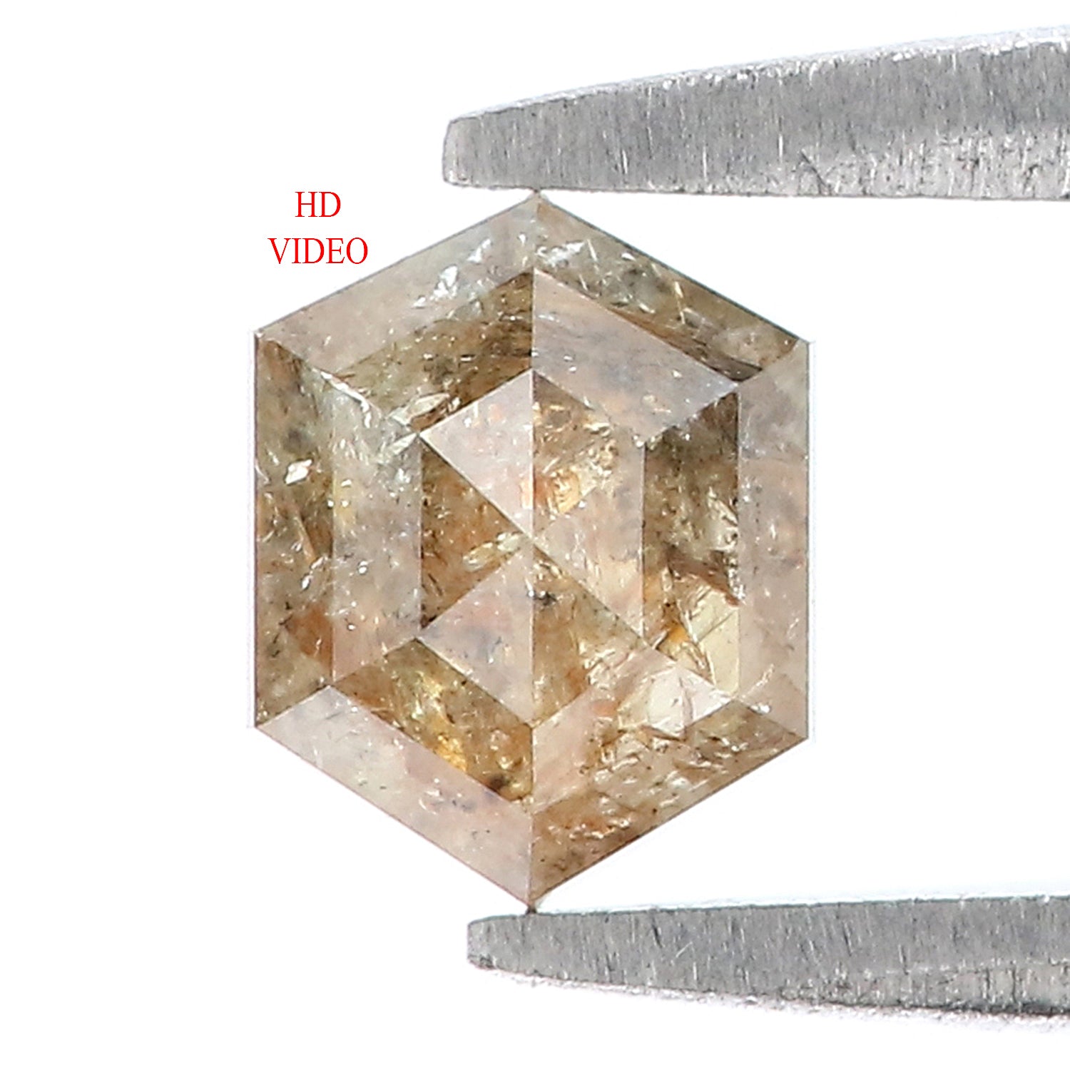 0.70 Ct Natural Loose Hexagon Shape Diamond Brown Color Hexagon Cut Diamond 5.70 MM Natural Salt And Pepper Hexagon Rose Cut Diamond QL9362