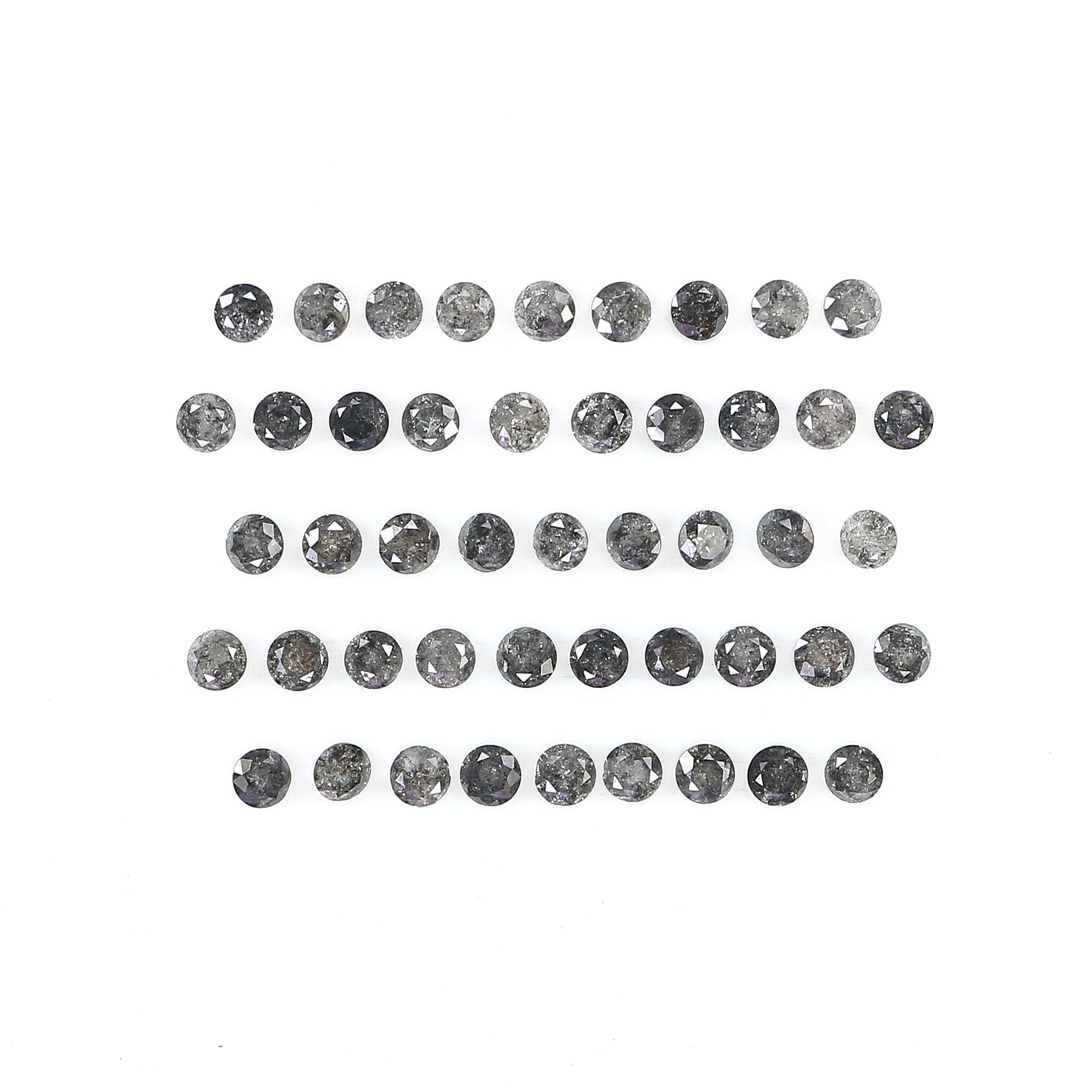 1.09 CT Natural Loose Round Shape Diamond Salt And Pepper Round Diamond 1.70 MM Natural Black Grey Color Round Brilliant Cut Diamond LQ9868