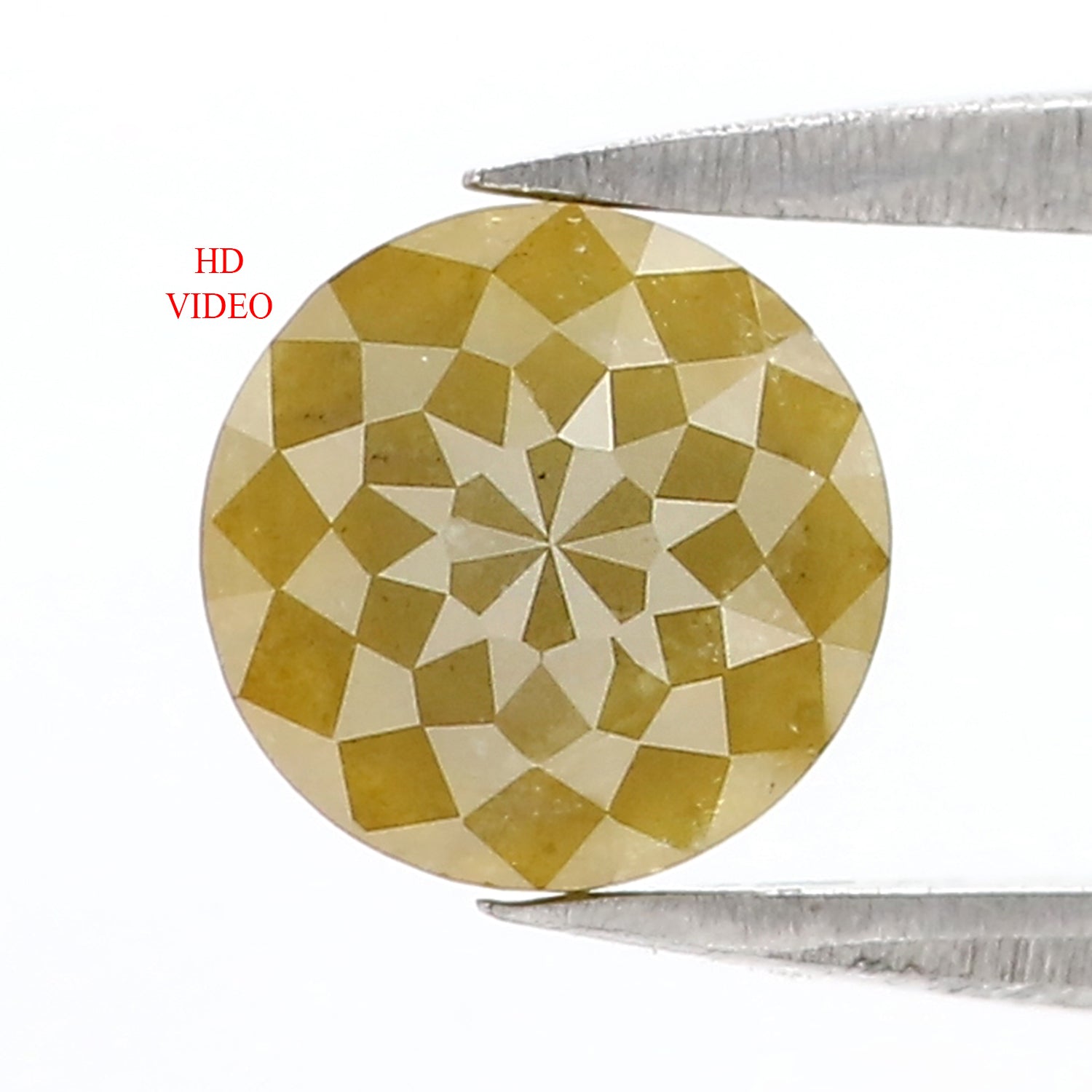 1.87 CT Natural Loose Round Rose Cut Diamond Yellow Color Round Shape Diamond 6.75 MM Natural Green Color Round Rose Cut Diamond LQ9857