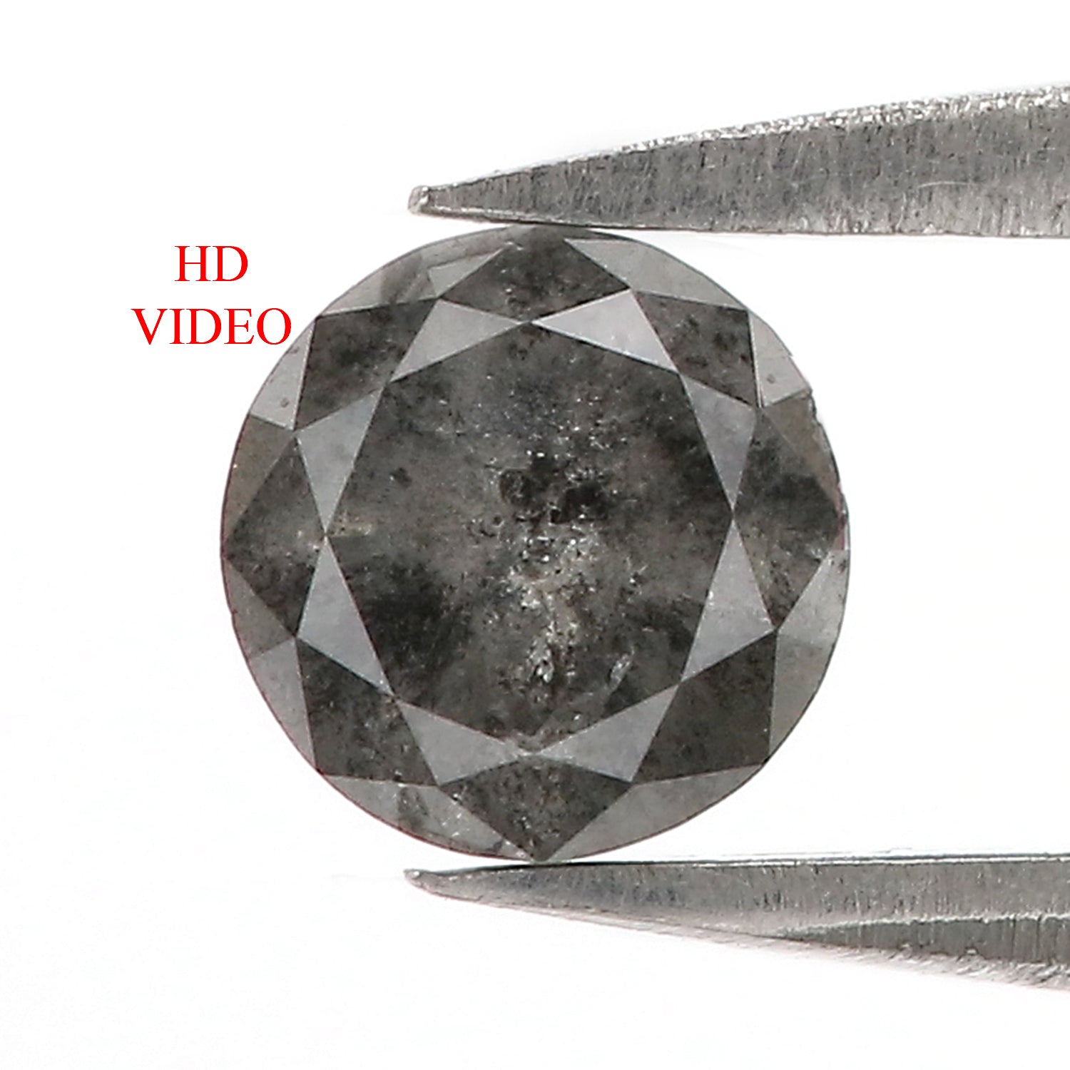 0.58 Ct Natural Loose Round Diamond Black Grey Color Round Diamond 5.00 MM Natural Loose Salt And Pepper Round Brilliant Cut Diamond QL7918